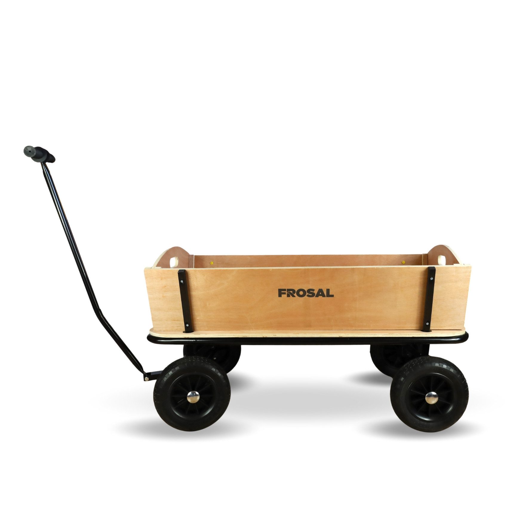 Frosal Bollerwagen Holz Jörn XXL 110 cm lang Transportwagen Handwagen, geräumig Bollerwagen Holz XXL