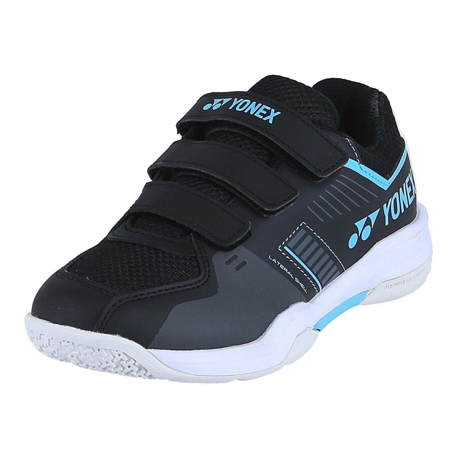 Yonex Strider Flow 2025 (Klettverschluss) schwarz/blau Kinder Badmintonschuh
