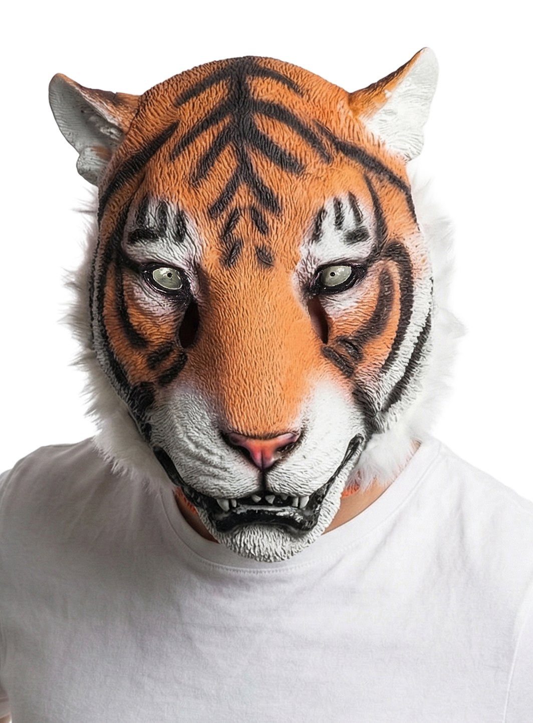 Metamorph Verkleidungsmaske Sibirischer Tiger, Realistisch gestaltete Vollmaske