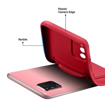 CoolGadget Handyhülle Rot als 2in1 Schutz Cover Set für das Samsung Galaxy A13 5G / A04s 6,5 Zoll, 2x Glas Display Schutz Folie + 1x Case Hülle für Galaxy A13 5G A04s