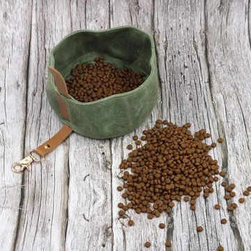 Casa & more Futternapf Spice Paws Hundenapf Trinknapf für unterwegs outdoor, natürlich gewachstes Polyester, 15cm Durchmesser