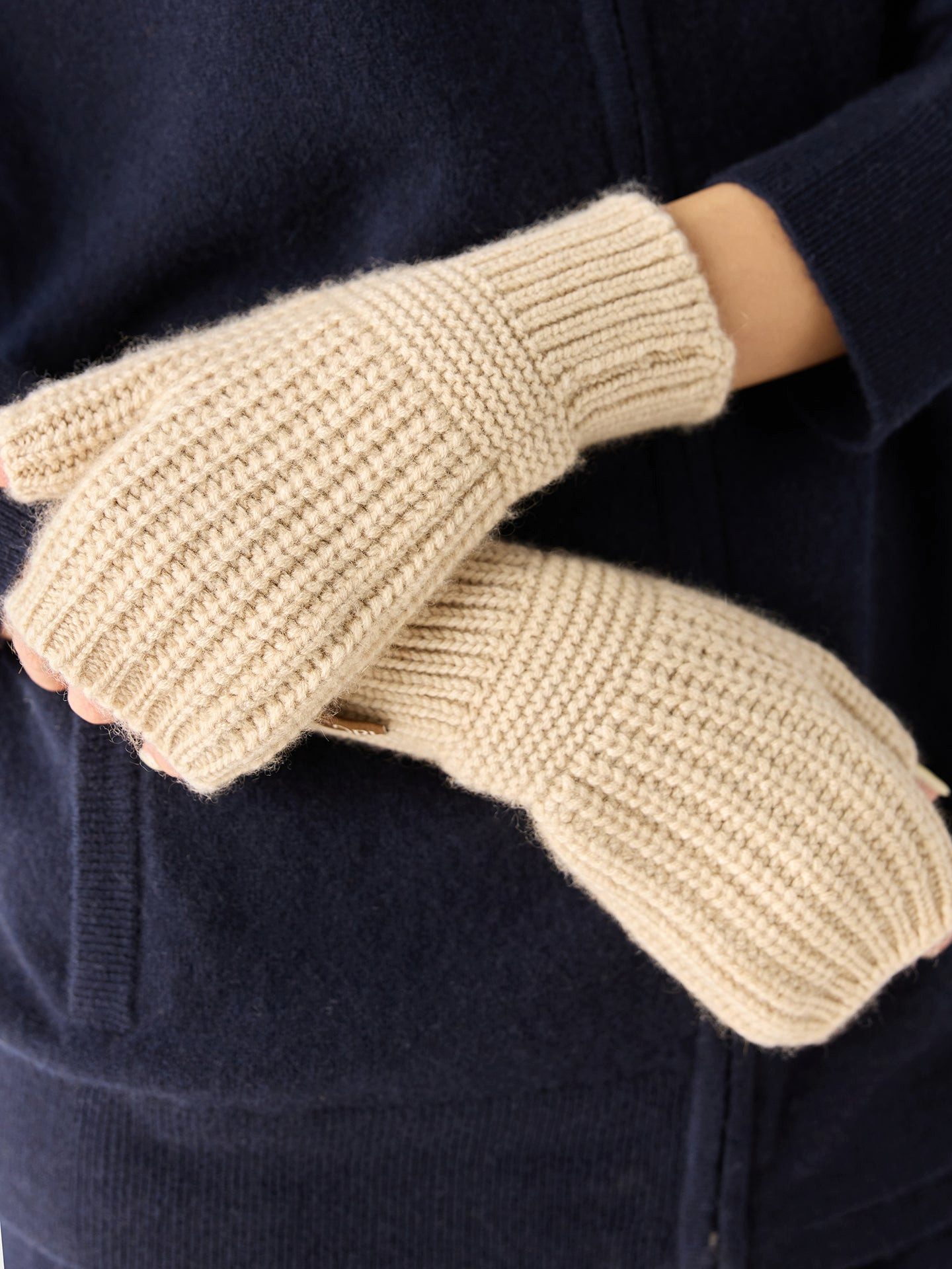 GOBI Cashmere Strickhandschuhe Rippstrick-Kaschmirhandschuhe
