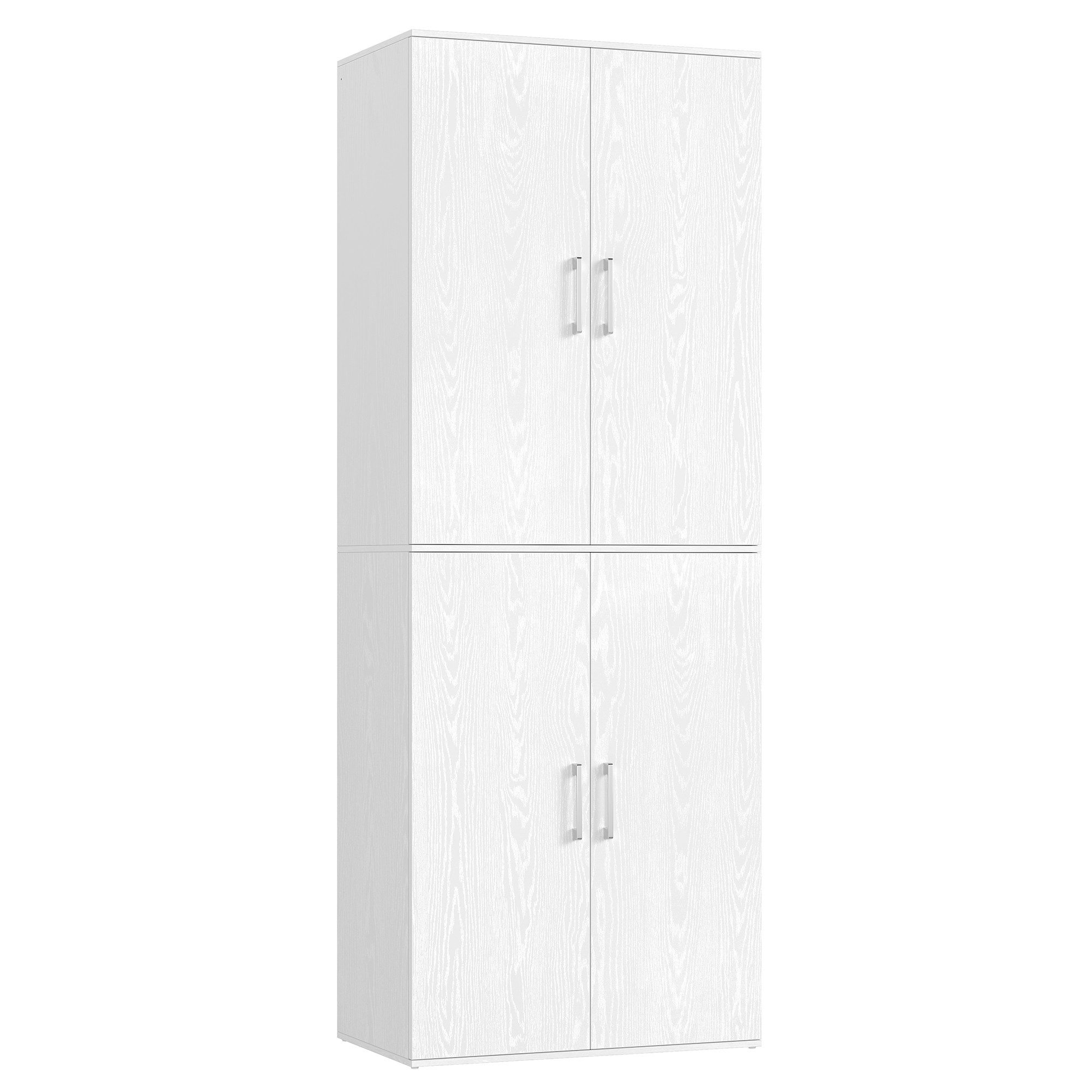 SONGMICS Aktenschrank Mehrzweckschrank, mit 5 Ablagen, Büroschrank, Aufbewahrungsschrank Kleiderschrank, mit Griffen, Holzspanplatte, 60/80 x 180 cm