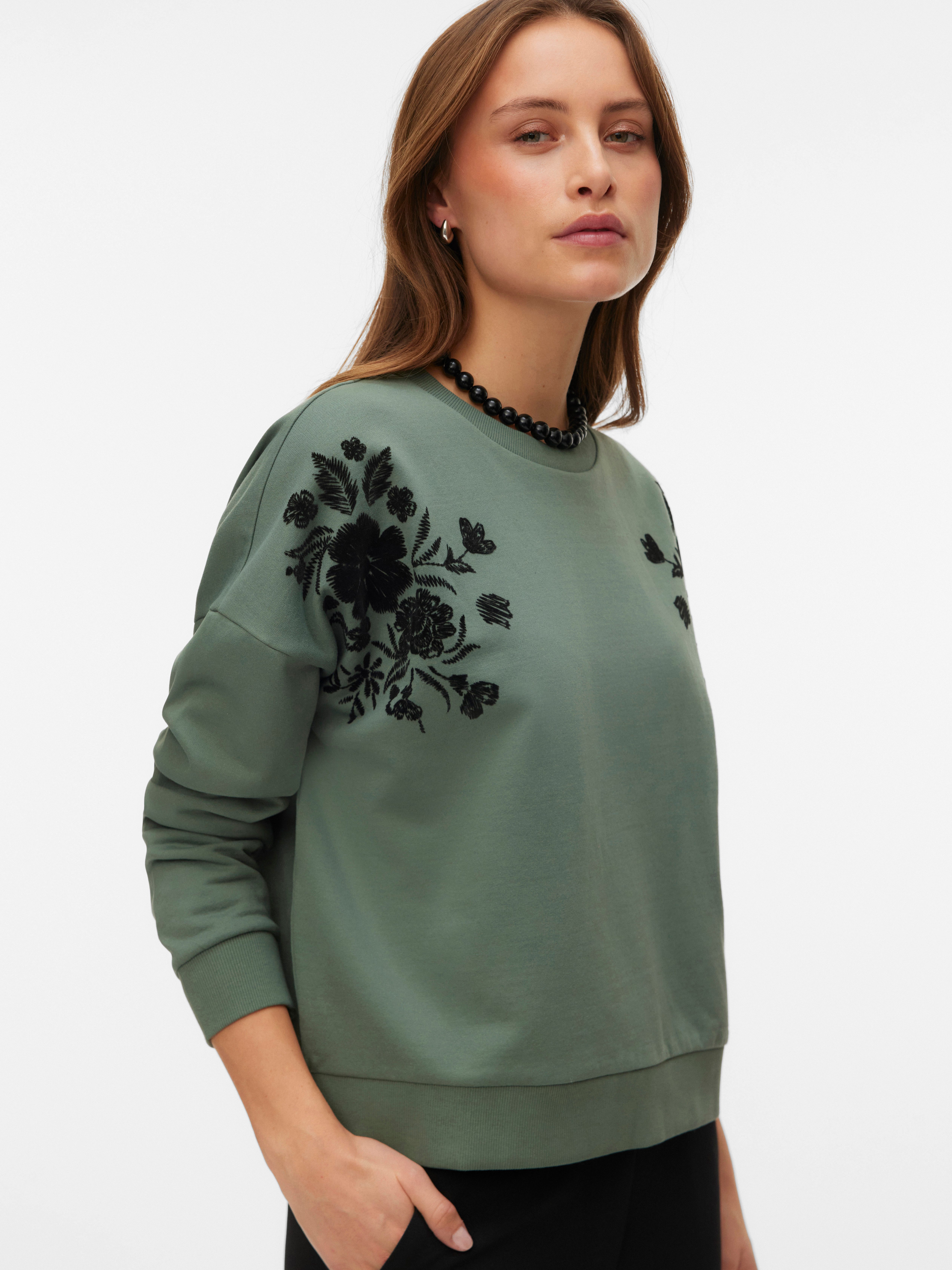 Vero Moda Sweater VMHELEN TRINA LS SWEAT BOX JRS GA mit Blumenprint günstig online kaufen