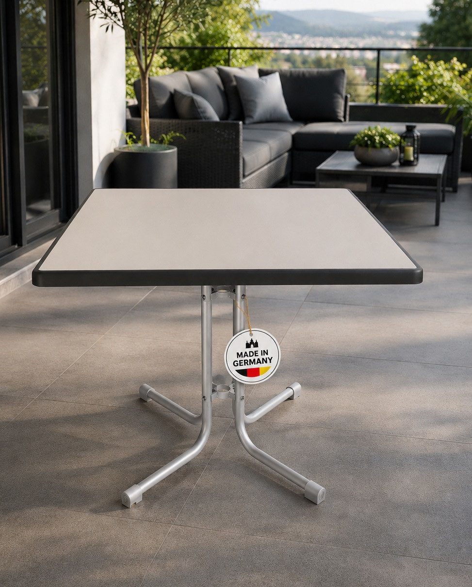 Gardissimo Gartentisch 80x80 cm "Metall" Balkontisch Klapptisch klappbar (Spar-Set, 1-St., 1 Tisch), Made in Germany wetterfest klappbar kratzfest pflegeleicht