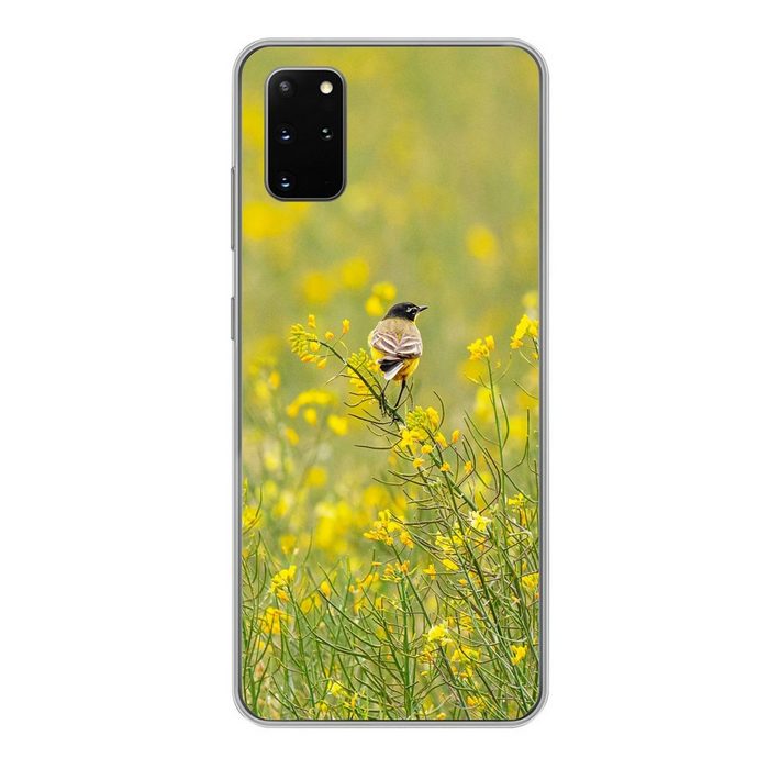 MuchoWow Handyhülle Vogel - Blumen - Gelb Phone Case Handyhülle Samsung Galaxy S20 Plus Silikon Schutzhülle