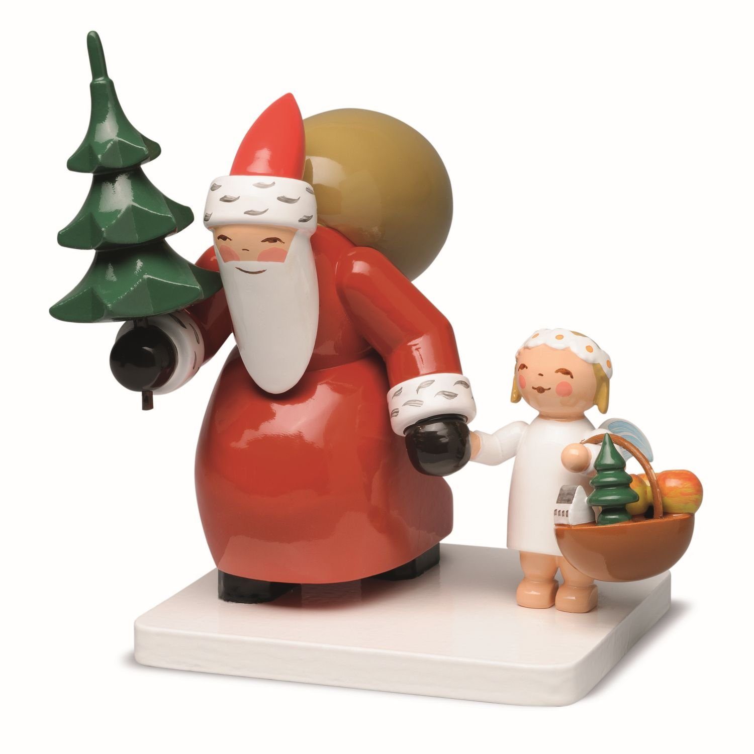 Wendt & Kühn Weihnachtsfigur Weihnachtsmann mit Baum und Engel 5301/7