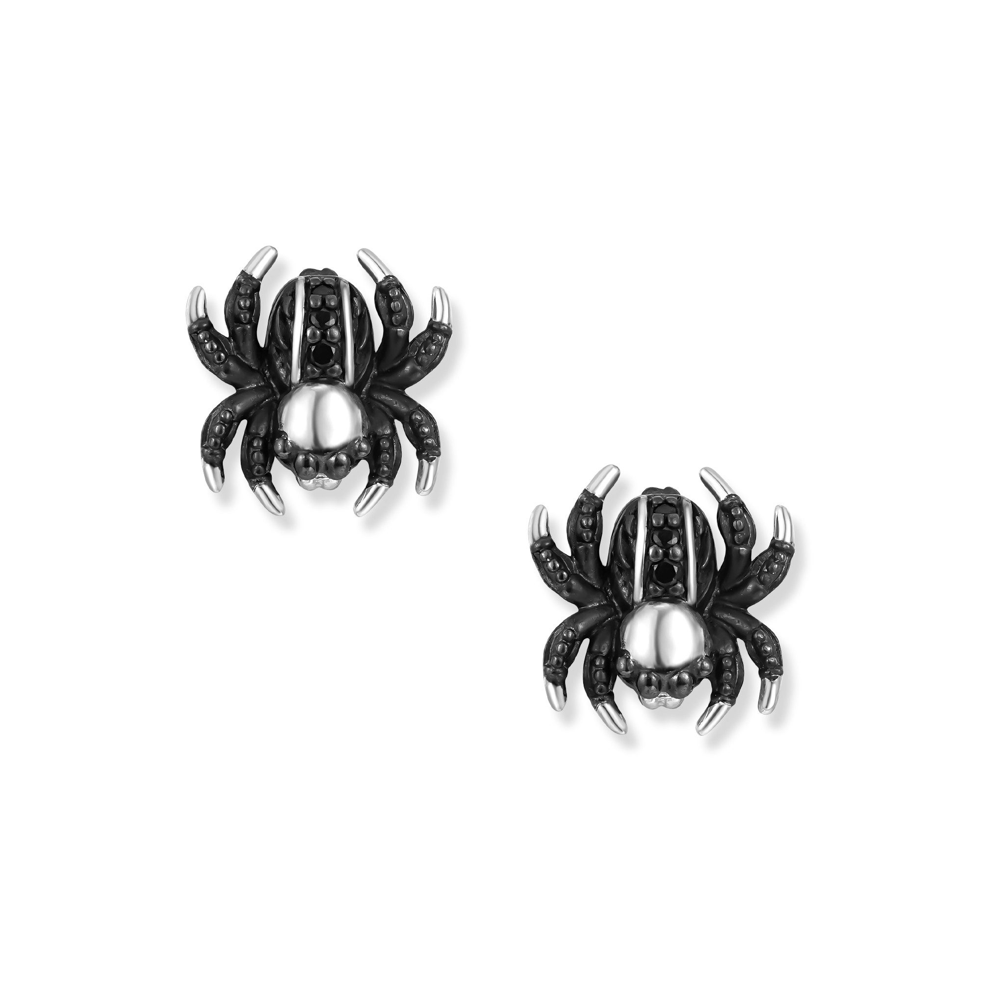Seinerzeit FLORA & FAUNA Paar Ohrstecker Luca Spinnen Серьги, Material: 925 Sterling Silber, rhodiniert, geschwärzt