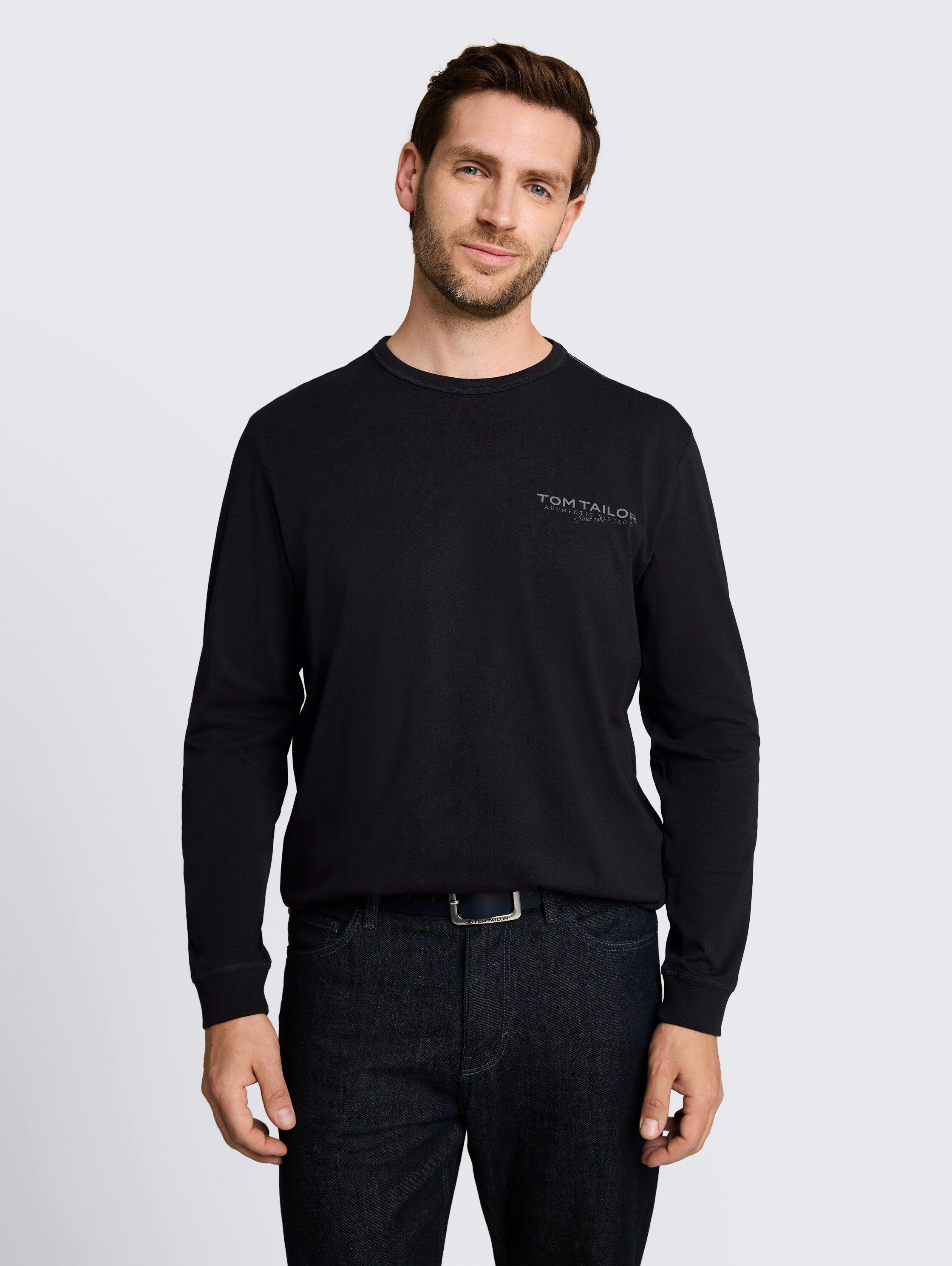 TOM TAILOR Langarmshirt mit Logo-Print