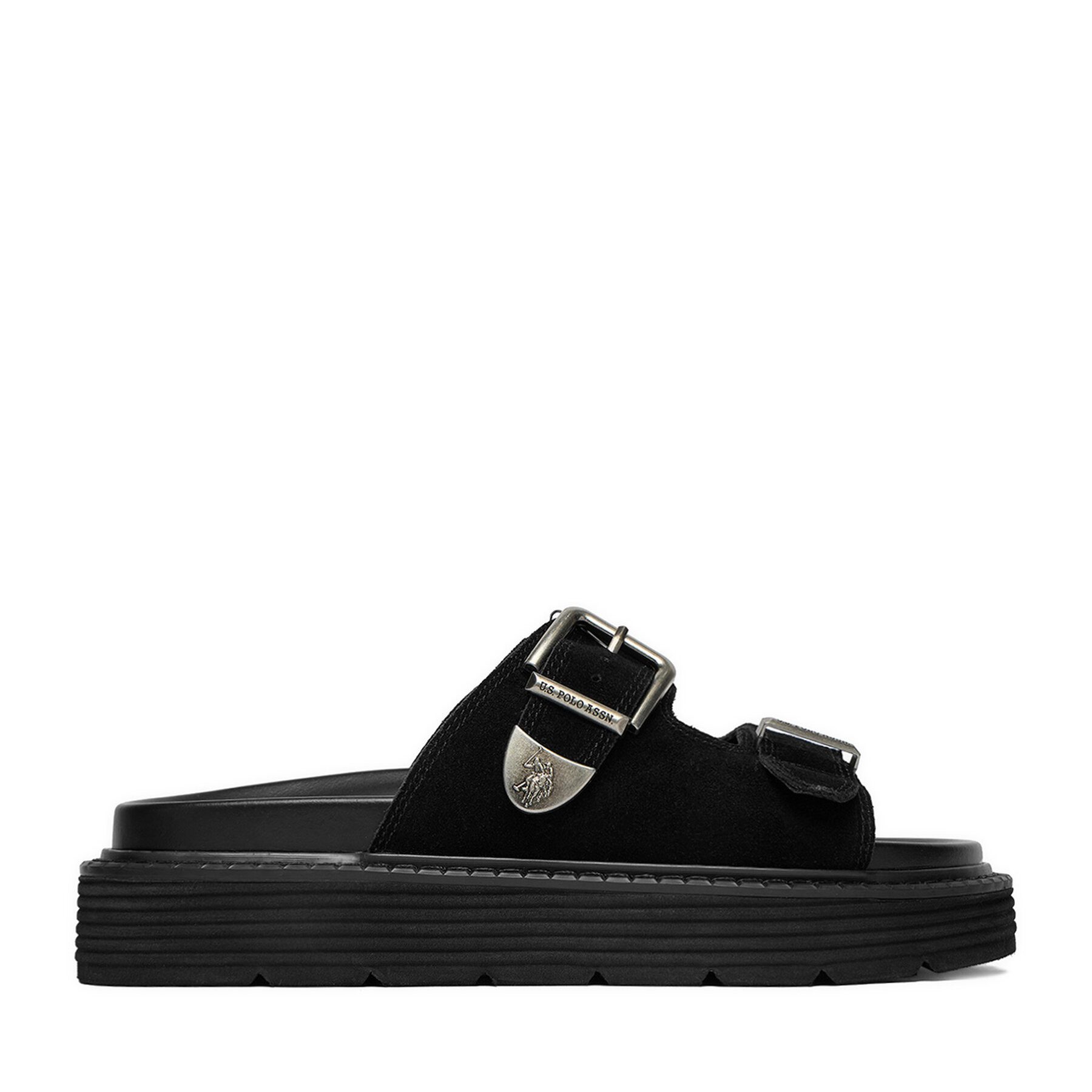 U.S. Polo Assn. US Polo Assn Damen-Flip-Flops, Schwarz Badepantolette