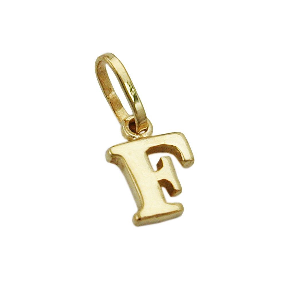 Kettenanhänger Anhänger Buchstabe " F " aus 375 Gelbgold