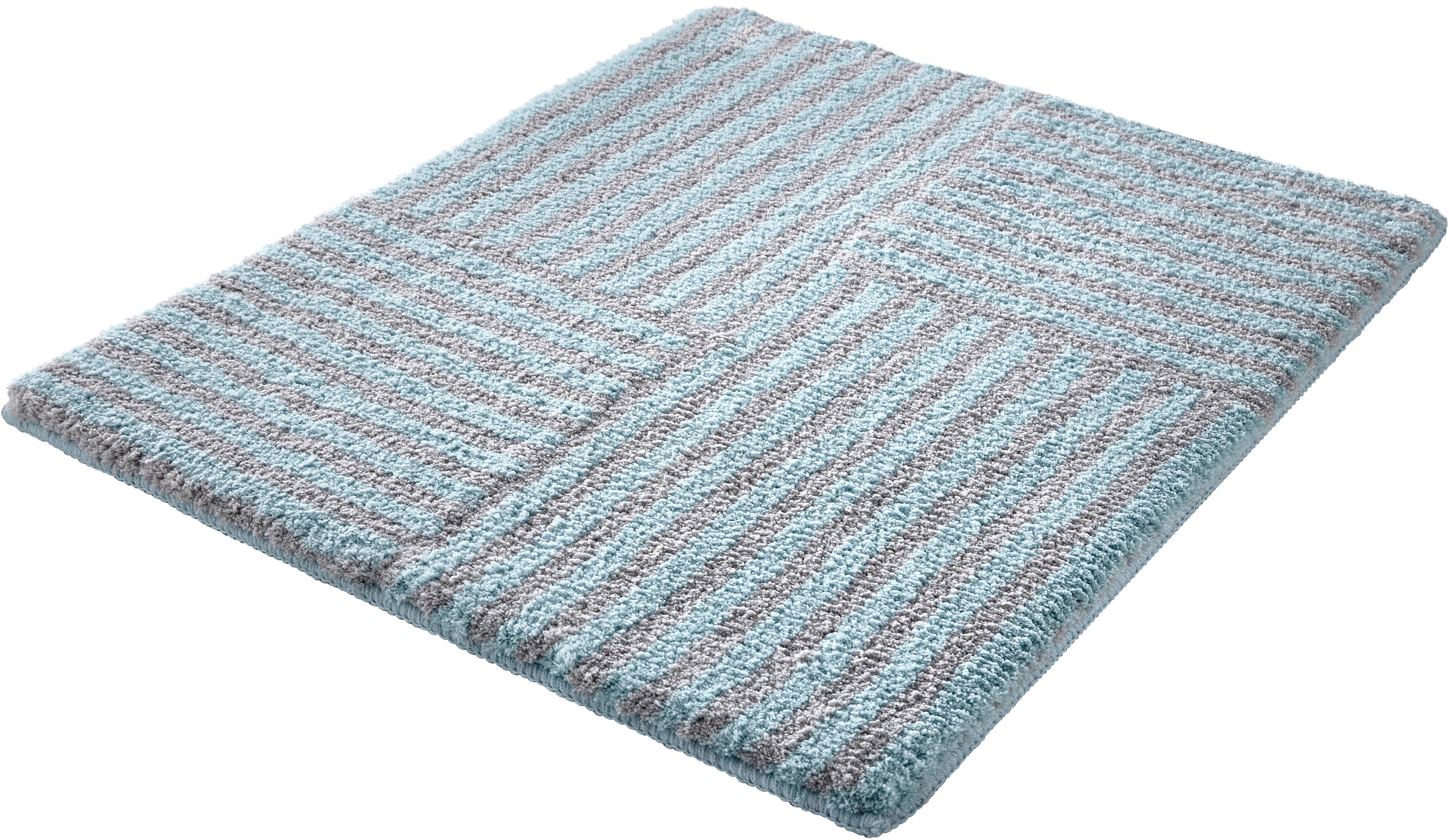 Kleine Wolke Badematte Chelsea, Badvorleger, Badezimmer Teppich, Höhe 20 mm, rutschhemmend beschichtet, fußbodenheizungsgeeignet, Polyester, rechteckig, Badteppich, modernes Design, gestreift