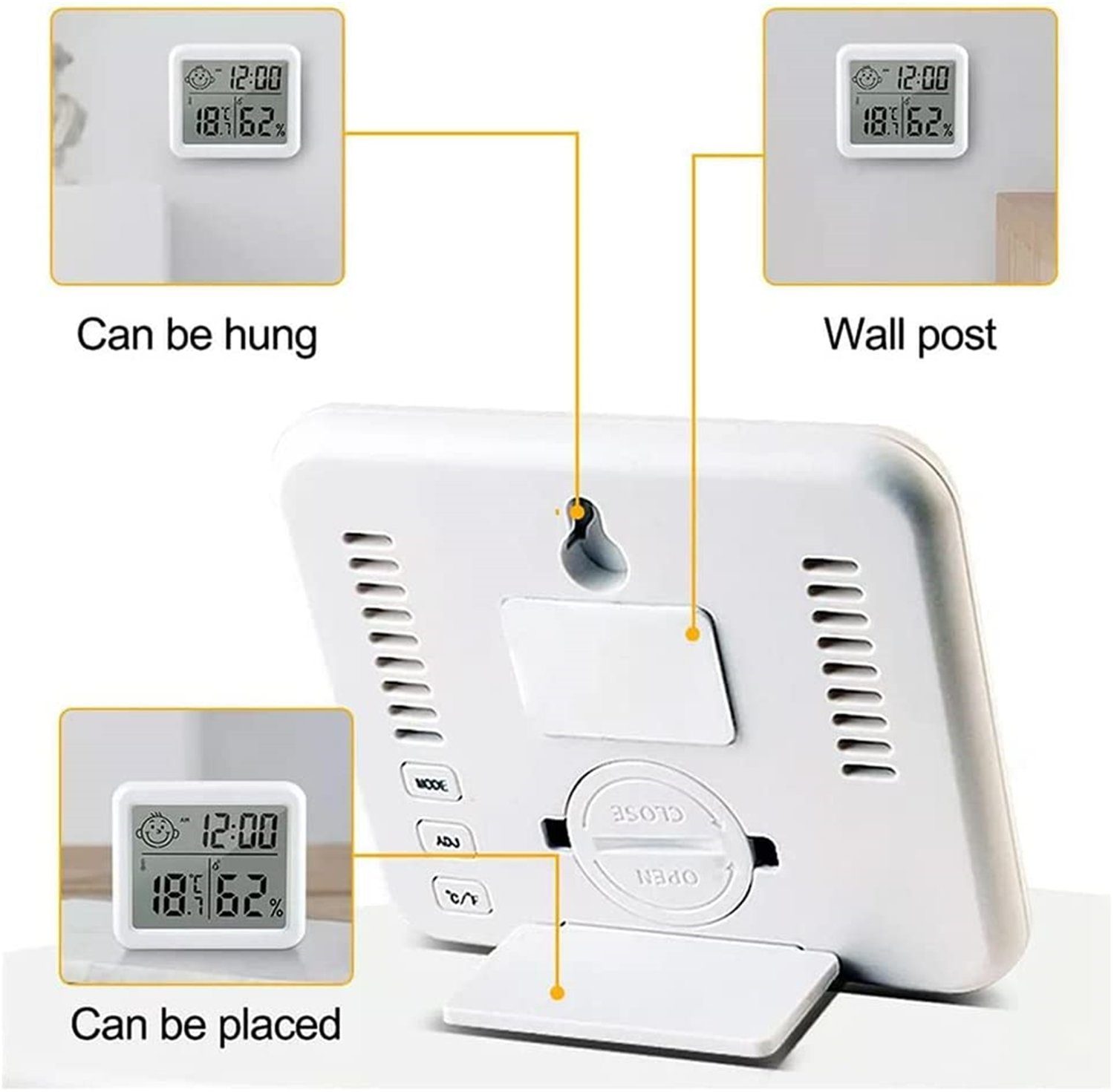 Livired Digitales Thermometer Hygrometer - Raumklima Messgerät Mit LCD