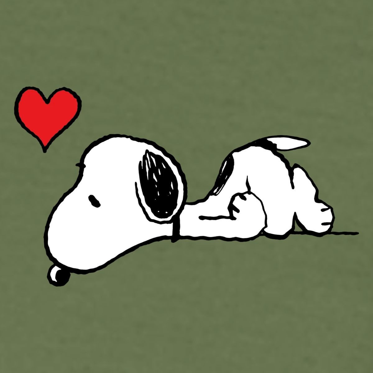 Spreadshirt T-Shirt Peanuts Snoopy Herz Brustmotiv Männer T-Shirt (1-tlg)