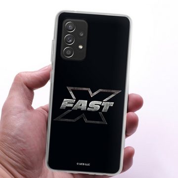 DeinDesign Handyhülle Fast & Furious Logo Offizielles Lizenzprodukt Fast X Logo Metal, Samsung Galaxy A52s 5G Silikon Hülle Bumper Case Handy Schutzhülle