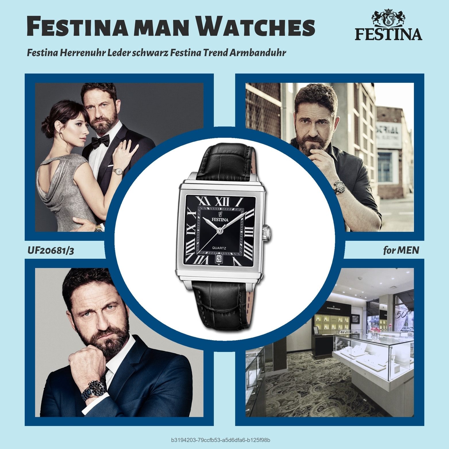 Festina Quarzuhr Festina Herrenuhr Leder schwarz, günstig online kaufen