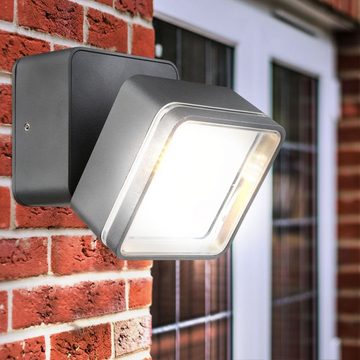 etc-shop Außen-Wandleuchte, LED-Leuchtmittel fest verbaut, Warmweiß, LED Wandlampe schwenkbar Strahler LED Aussenbereich Wandlampe