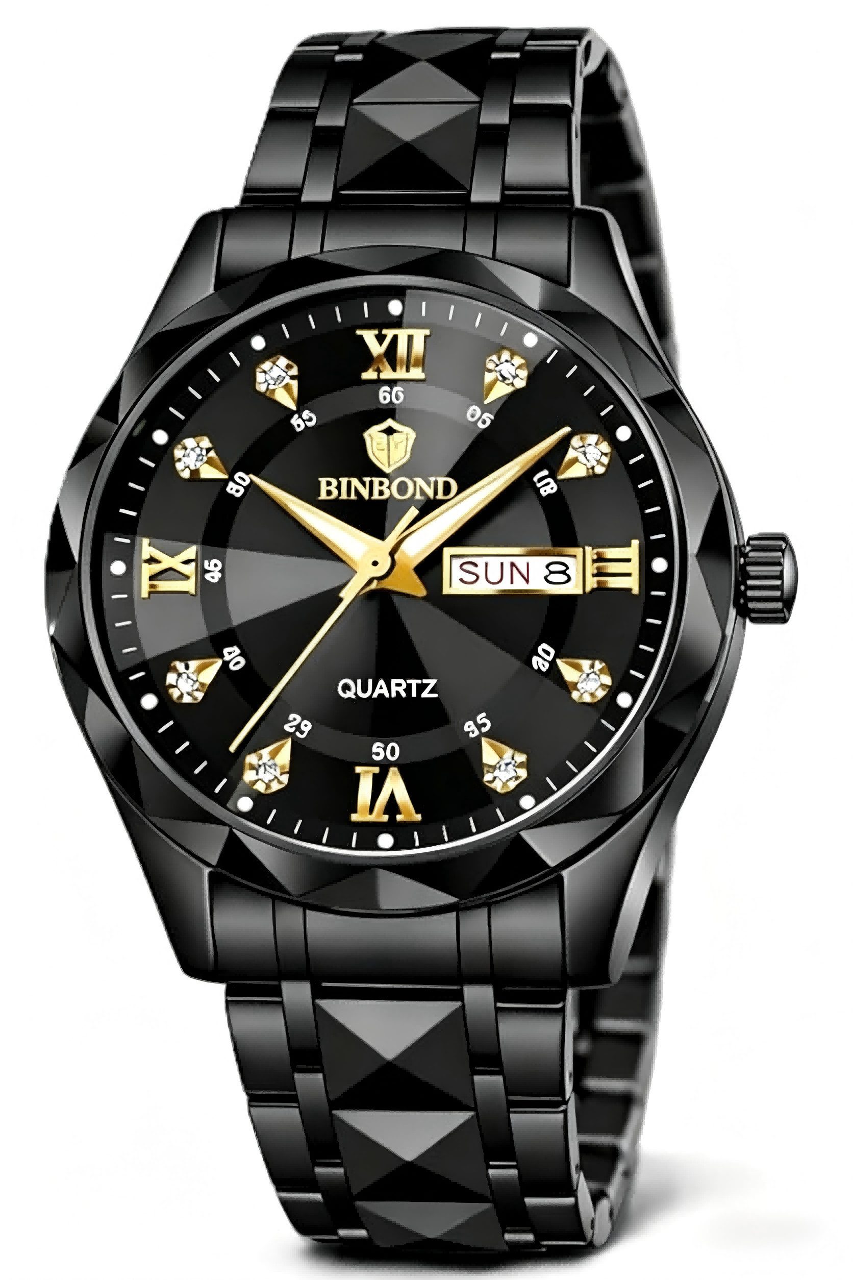 Toomoke Quarzuhr Herrenuhr 43 mm mit Edelstahlarmband, (Multifunktionsuhr mit Datum & Wochentag, Leuchtzeigern), Mineralglas, 3 ATM, analog, Business Armbanduhr, Geschenkbox