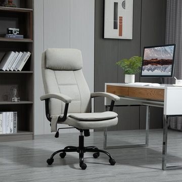 Vinsetto Schreibtischstuhl Massagestuhl (Set, 1 St), Massagebürostuhl höhenverstellbar Lendenwirbelsäulenmassage Beige