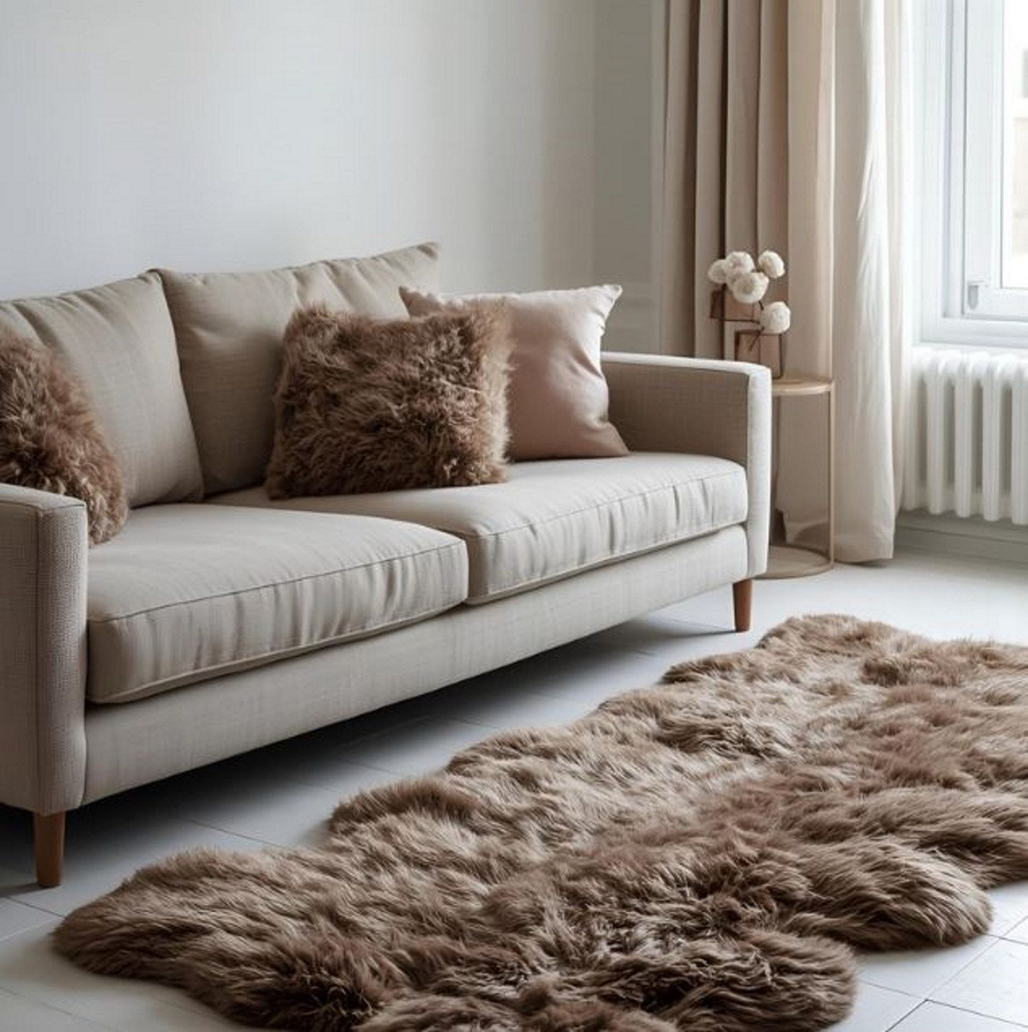 Wohndecke walexo Echtes Lammfell 190 Teppich Läufer Naturfell, Premium Qualität, walexo