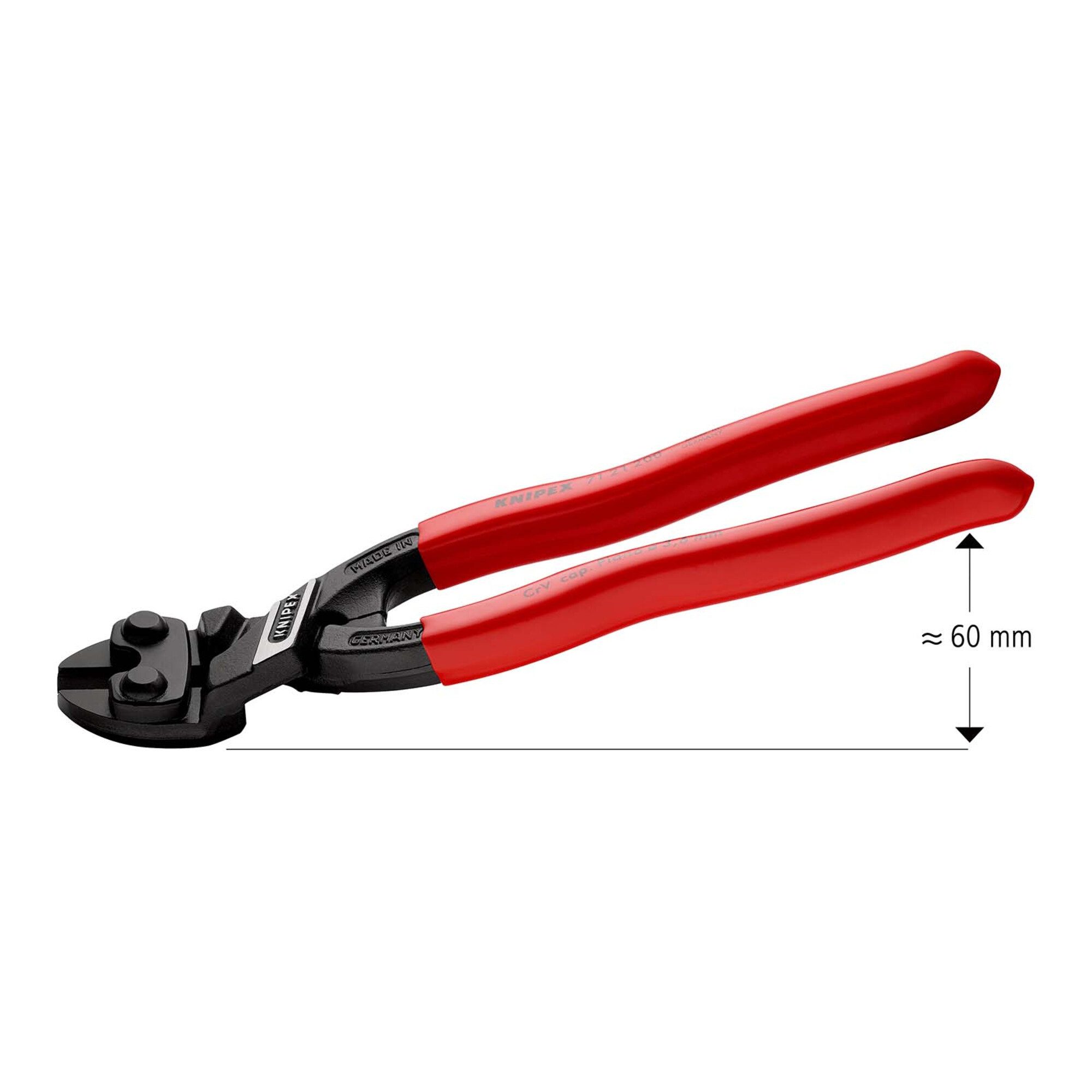 Knipex Cuttermesser KNIPEX 71 21 200 CoBolt® Kompakt-Bolzenschneider mit Kunststoff überzo
