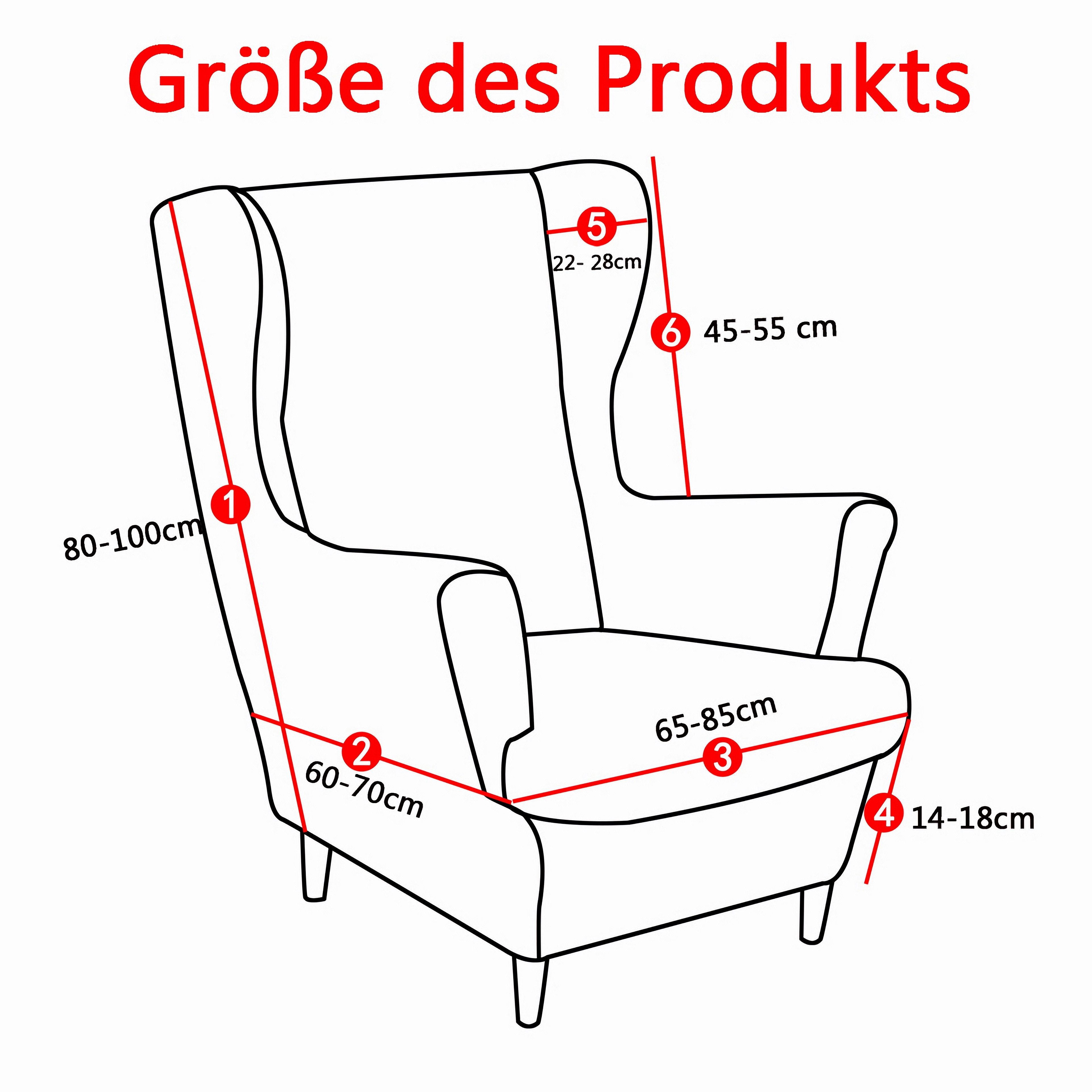 Zyronn Sesselhusse 2-Teilig Ohrensessel Überzug, Sessel-Überwürfe Ohrensessel, Elastisch, Sofa Armlehnenbezüge Schonbezug Hussen für Lesesessel Relaxsessel – Bild 2 von 5