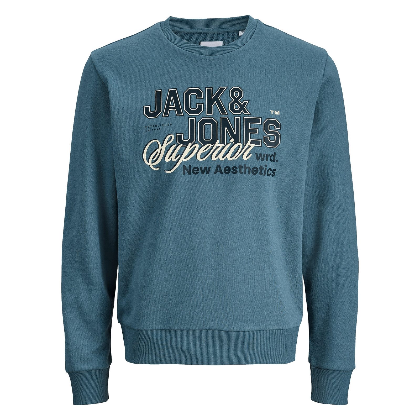 Jack & Jones Sweatshirt JJELOGO Sweat Crew Neck 2 Col mit geripptem Rundhal günstig online kaufen