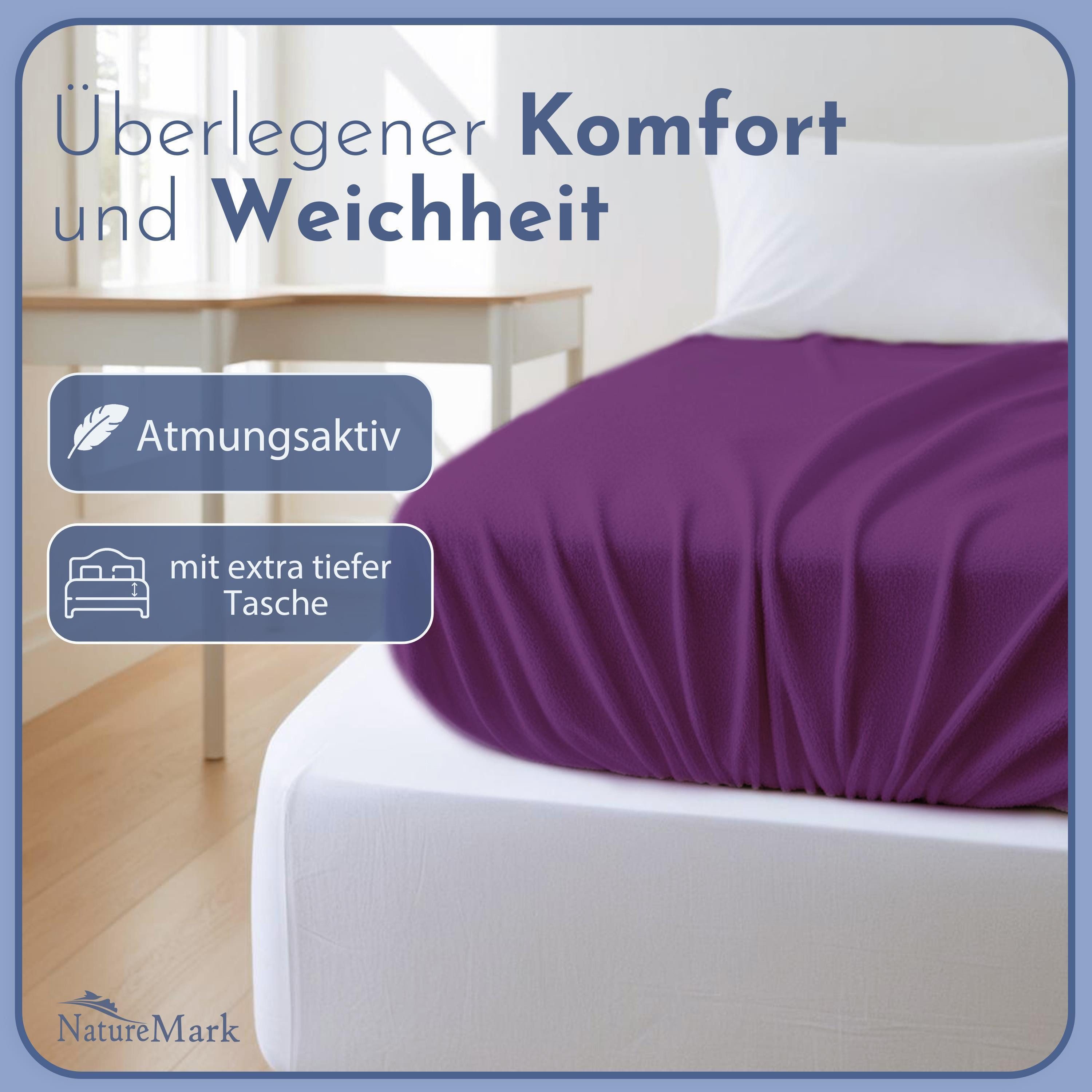 NatureMark Spannbettlaken Frottee Spannbetttuch, 80% Baumwolle / 20% Polyes günstig online kaufen