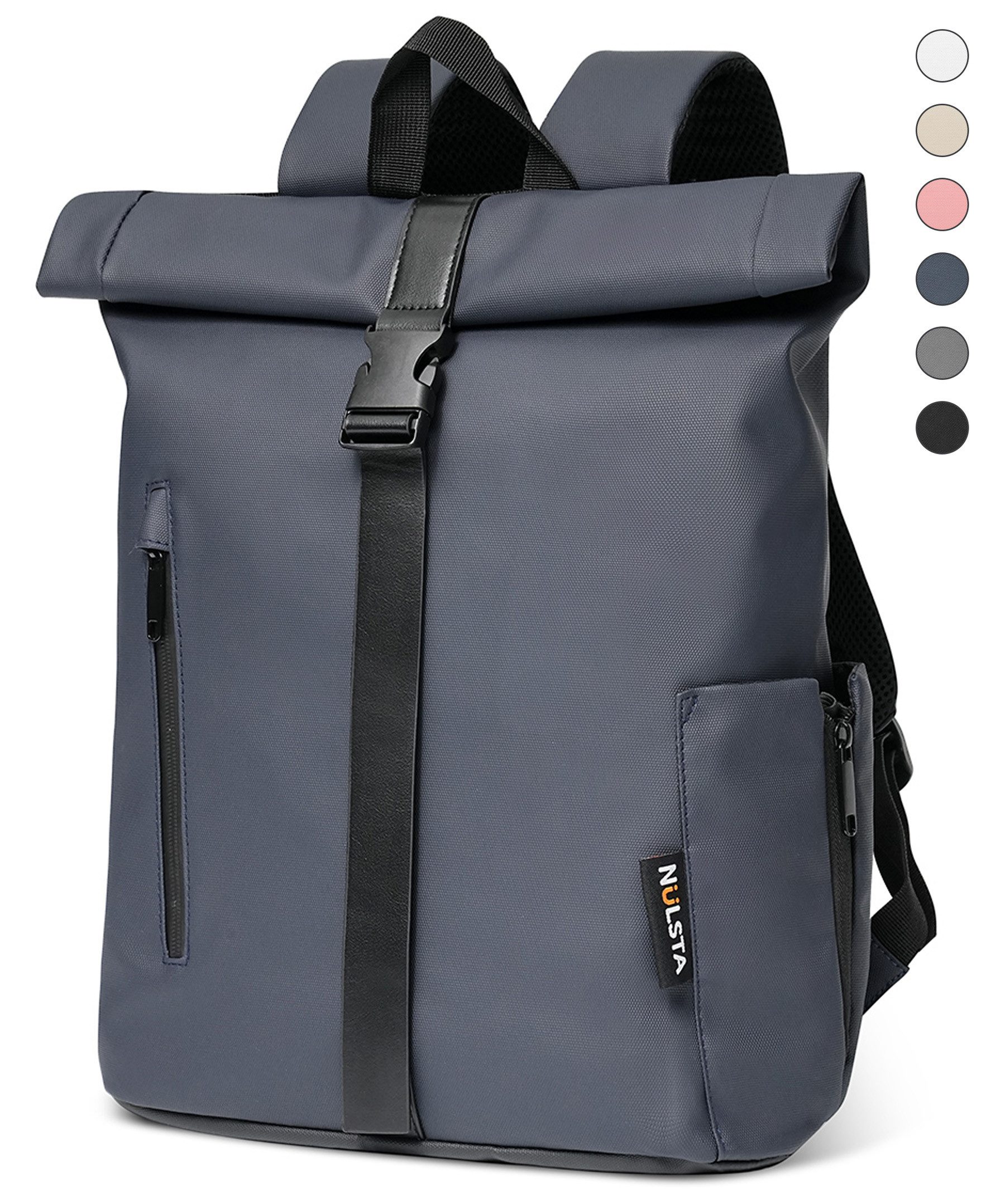 NULSTA Rucksack Rolltop Rucksack Wasserdicht Damen & Herren Daypack Freizeitrucksack, 30*15*40cm,Cityrucksack,Tourenrucksack,Schulrucksack,Laptoprucksack
