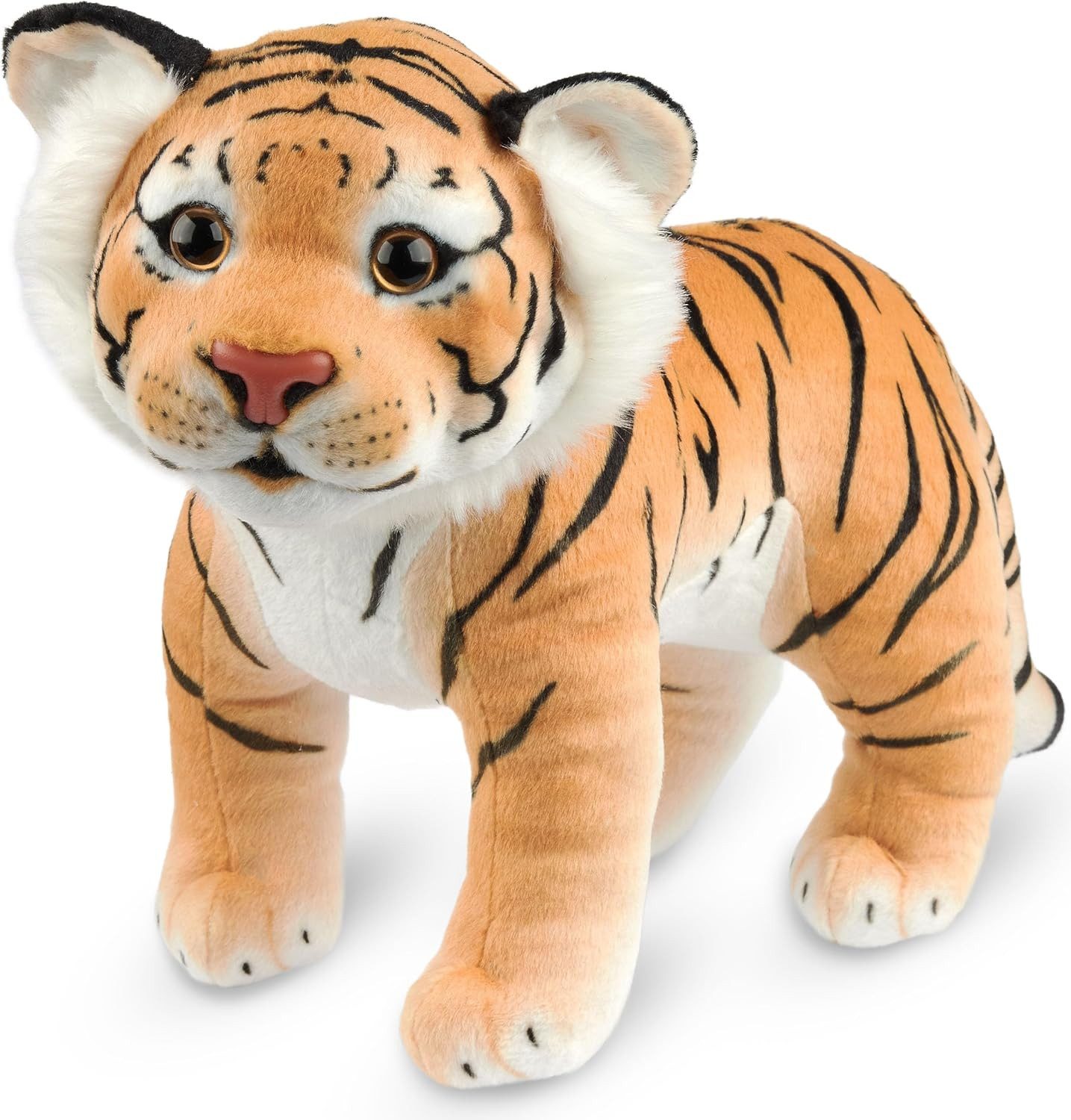 BRUBAKER Kuscheltier Tiger - 30 cm Stofftier - Baby Plüschtier (1-St., Raubkatze Stehend), Kinder Plüsch Spielzeug