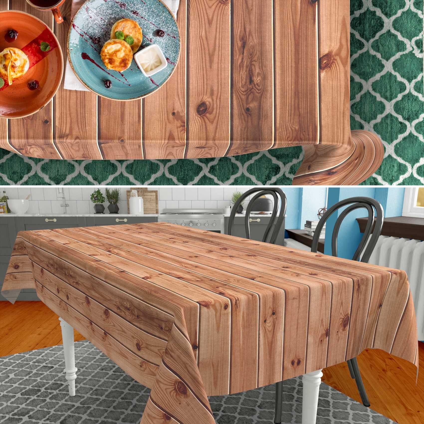 ANRO Tischdecke aus Stoff mit Exclusivem Motiv wasserabweisend Tischtuch Tischwäsche (Einzelstück 1-tlg), mit Acryl Beschichtung