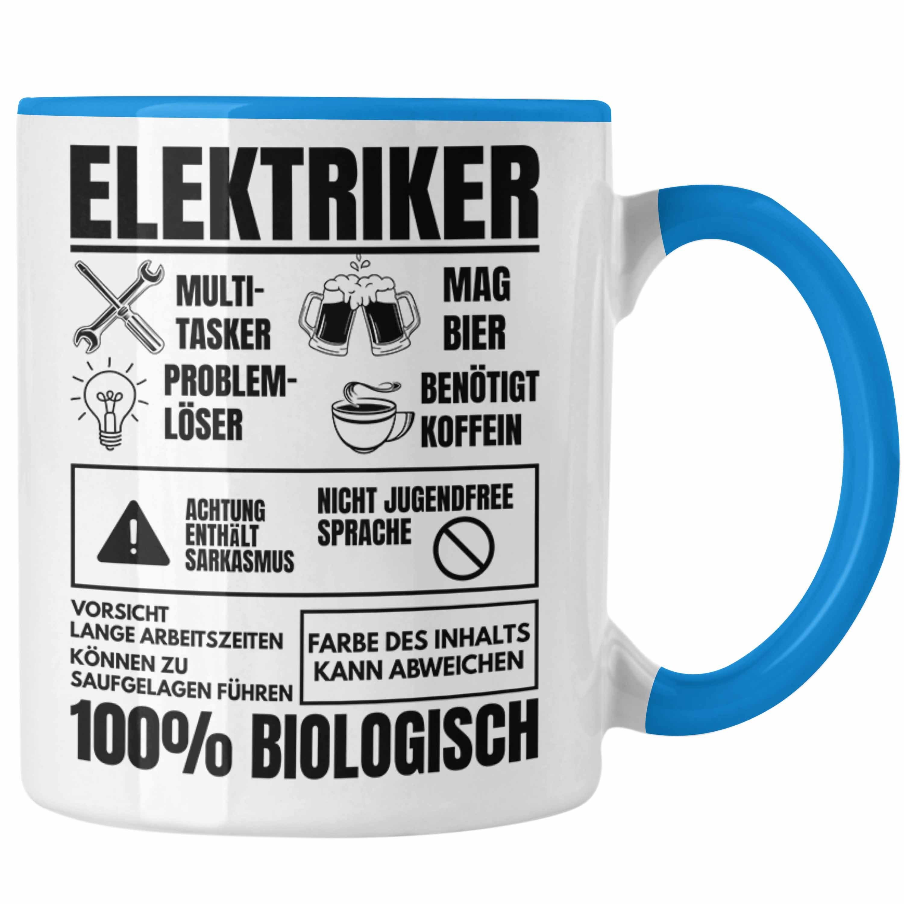 【Billig】 Trendation Tasse Trendation - Elektriker Multitasker Lustiger Männer Geschenkidee Spruch Blau Geschenk Elektromeister Tasse