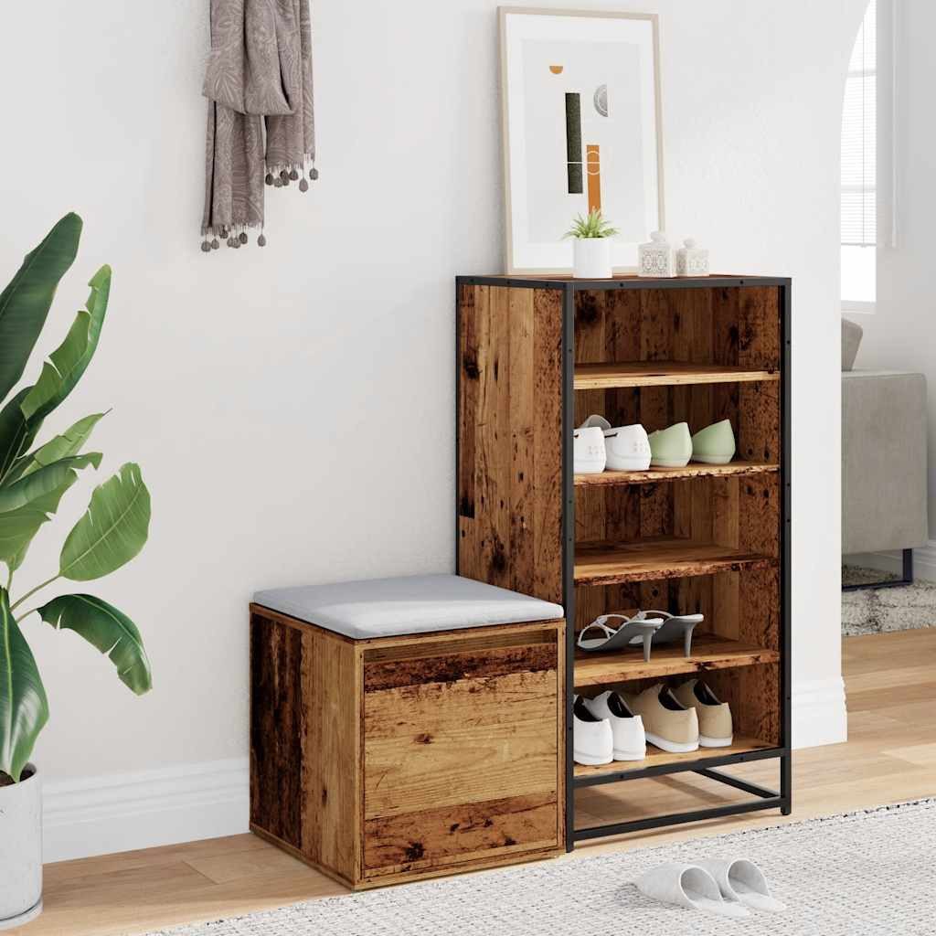 vidaXL Kommode Schubladenbox Altholz 40,5x40x40 cm Holzwerkstoff (1 St)