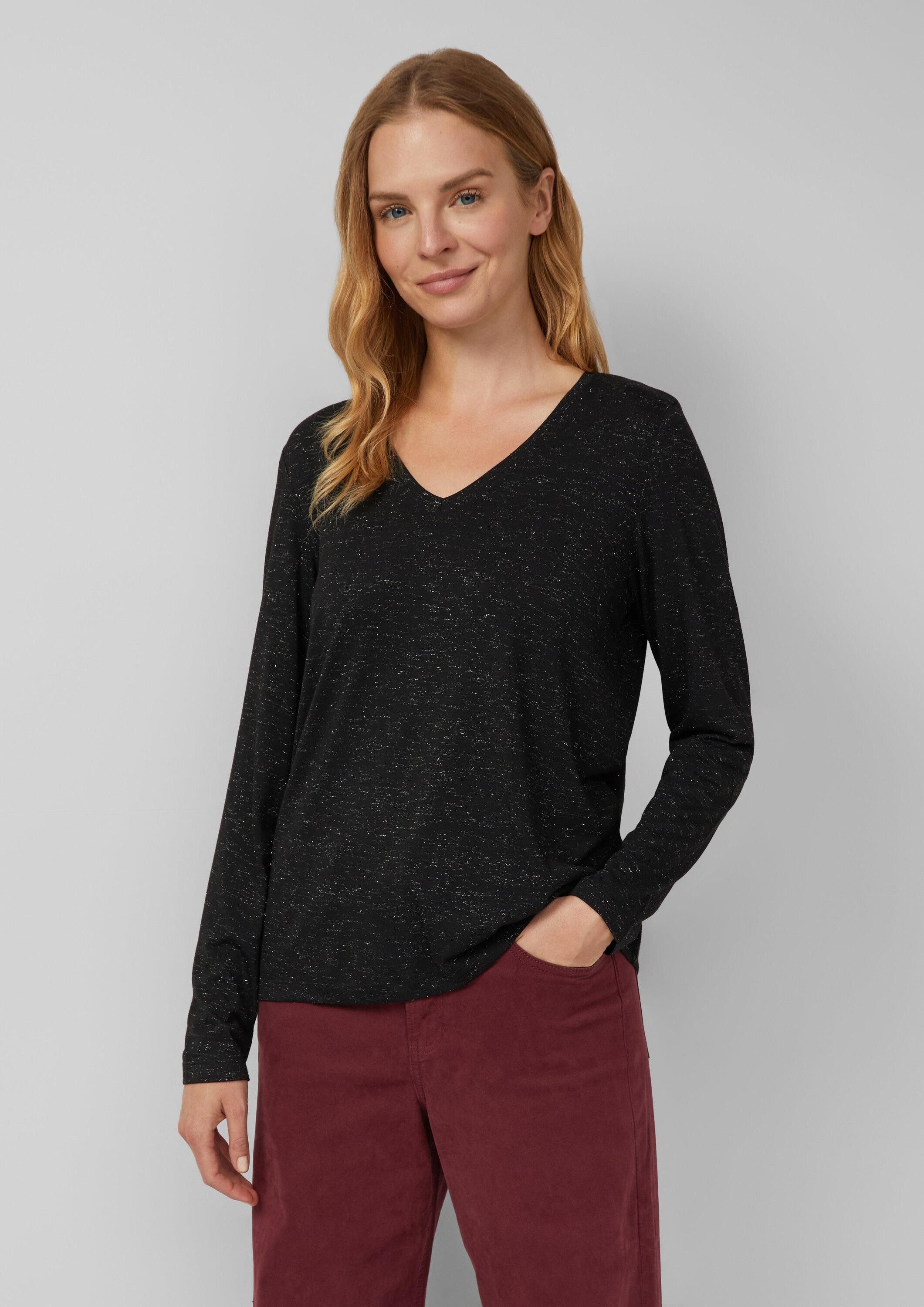 s.Oliver Langarmshirt T-Shirt Longsleeve mit V-Ausschnitt günstig online kaufen