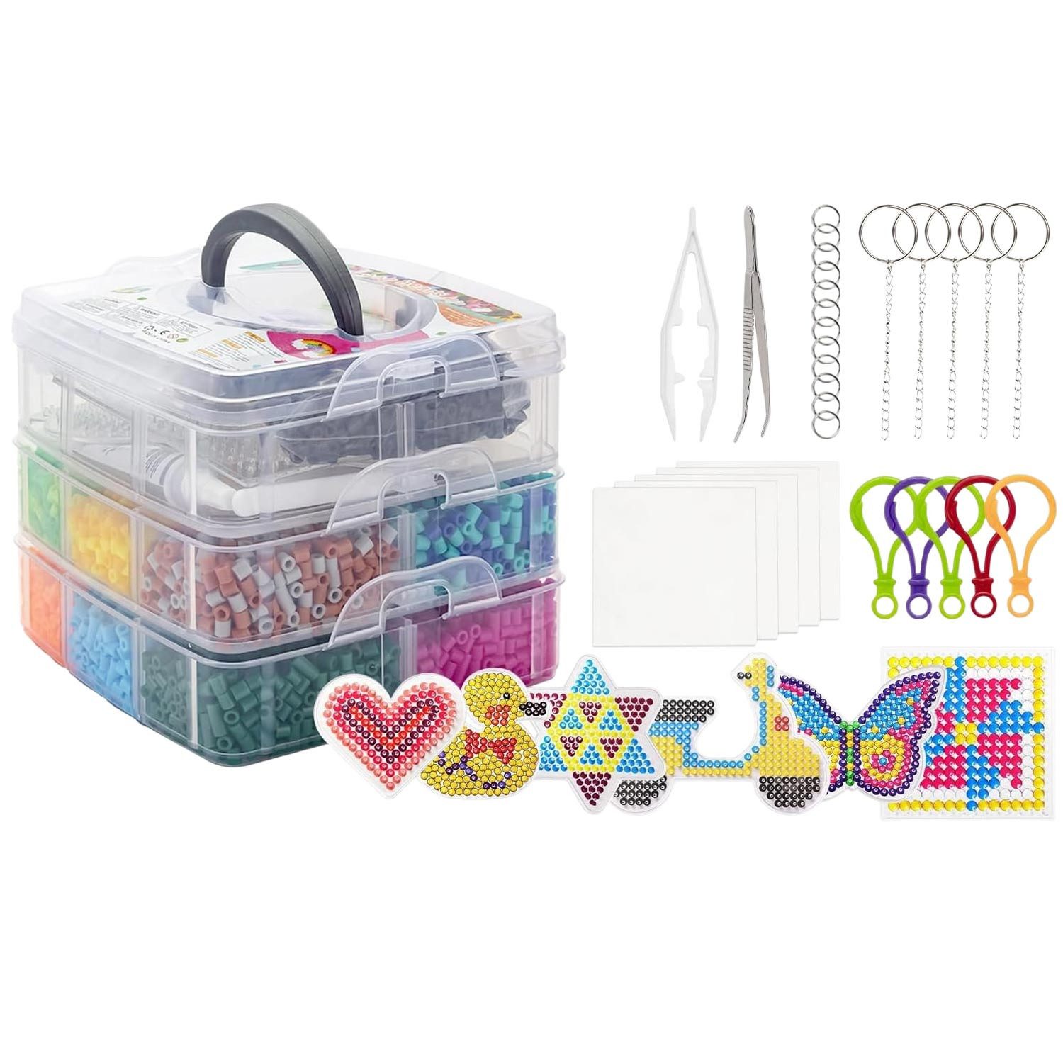 Refttenw Kreativset Bügelperlen Set,3D für Kinder Geschenk,mit 3-lagige Auf günstig online kaufen