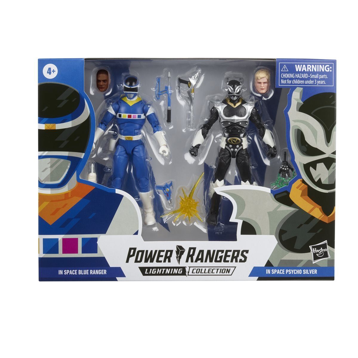 Hasbro Actionfigur Power Rangers LC In Space Blue Ranger & In Space Psycho Silver Set