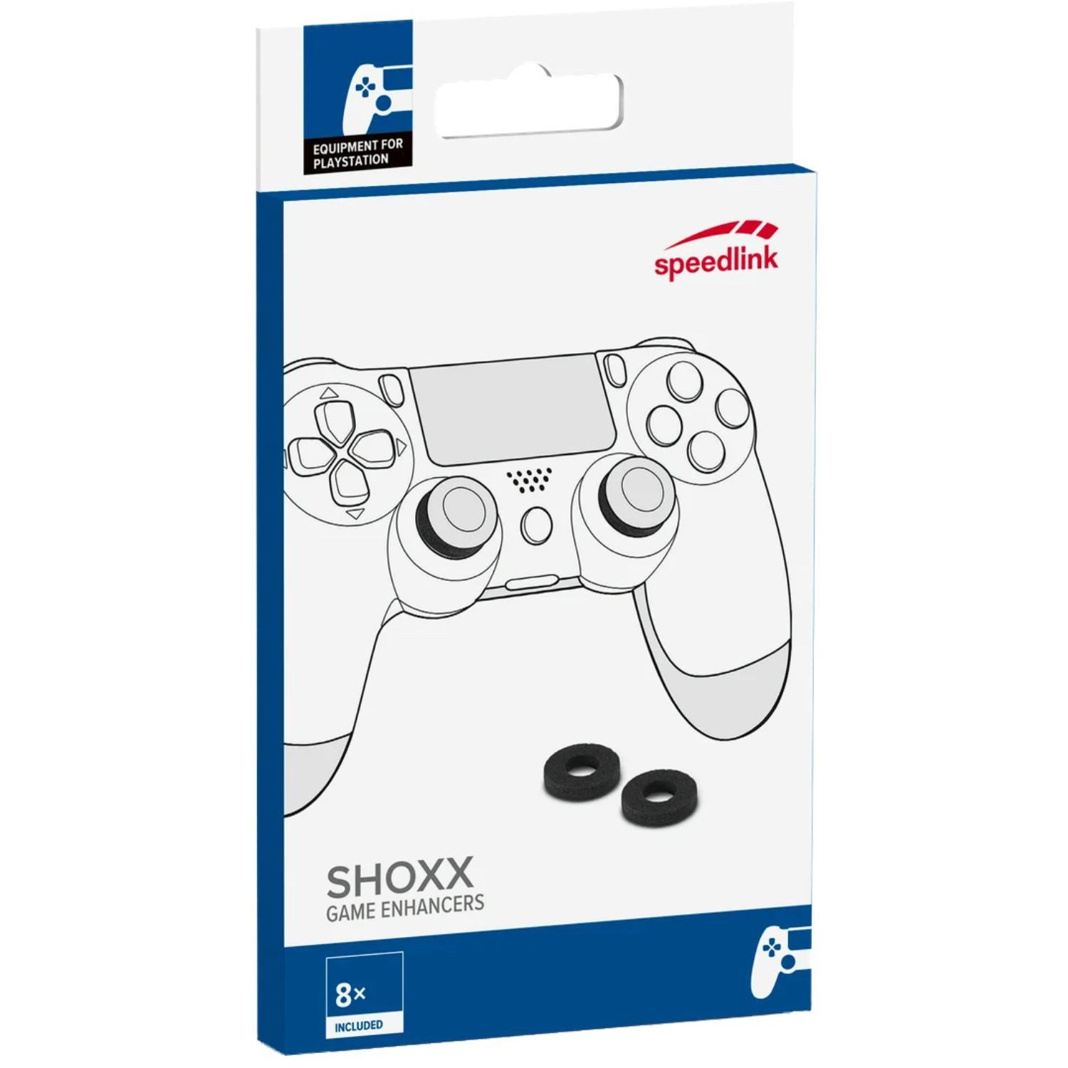 Speedlink 8 SHOXX Game Controller Enhancer Stoß-Dämpfer PlayStation 5-Controller (Set, 8 St., Thumb-Stick Ringe für Sony PS4 DualShock PS5 DualSense Controller)
