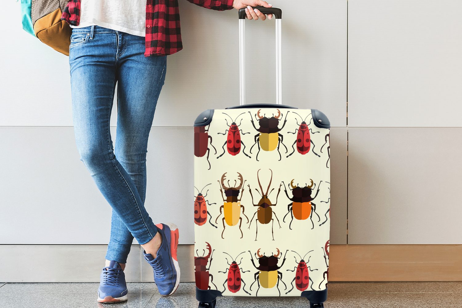 Insekten, Rollen, Reisetasche Muster 4 Trolley, Handgepäckkoffer MuchoWow - Ferien, - Reisekoffer rollen, Handgepäck mit für Käfer