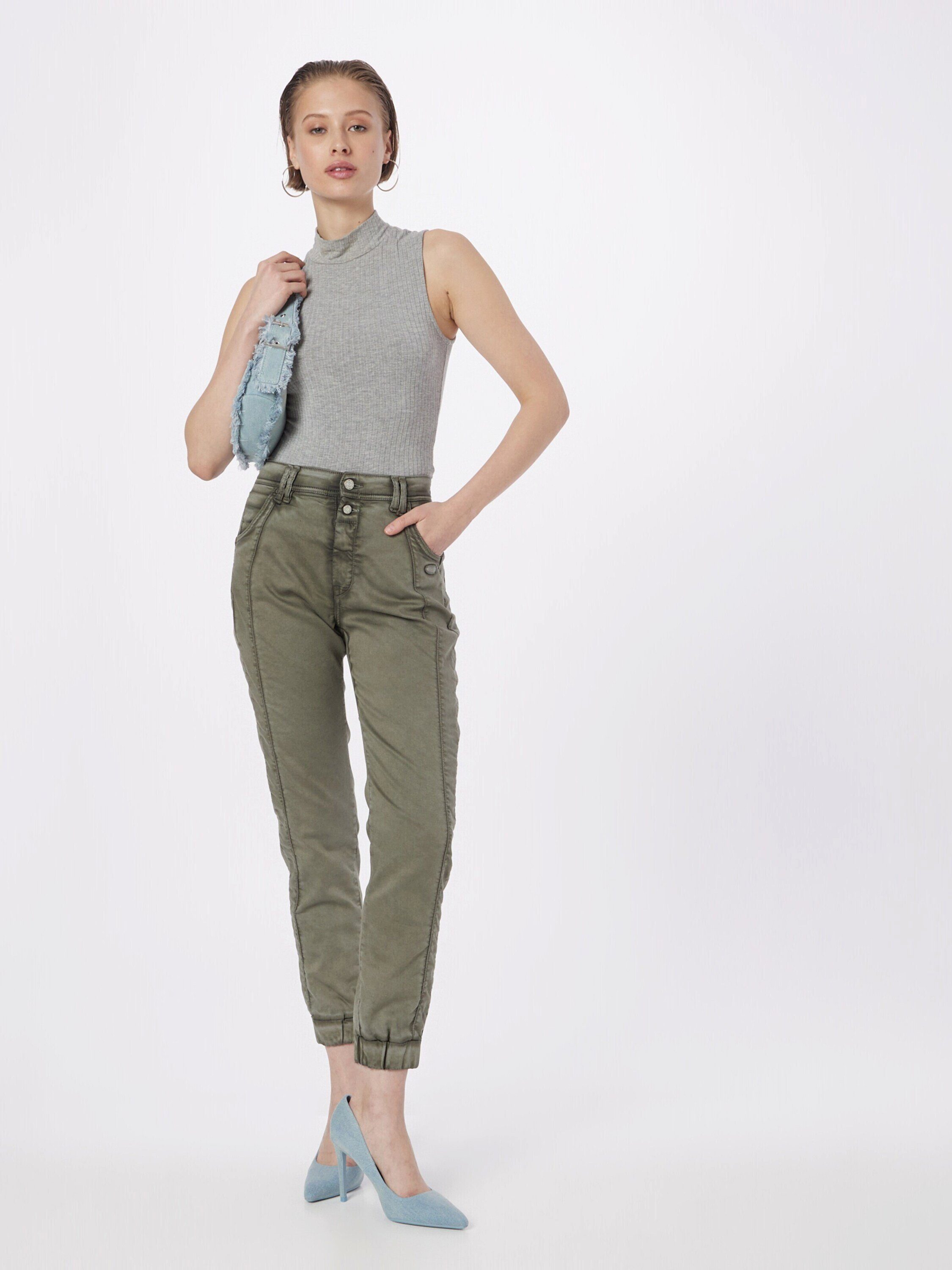 GANG Tapered-fit-Jeans RAFFAELA (1-tlg) Plain/ohne thyme bij 6612 green Details