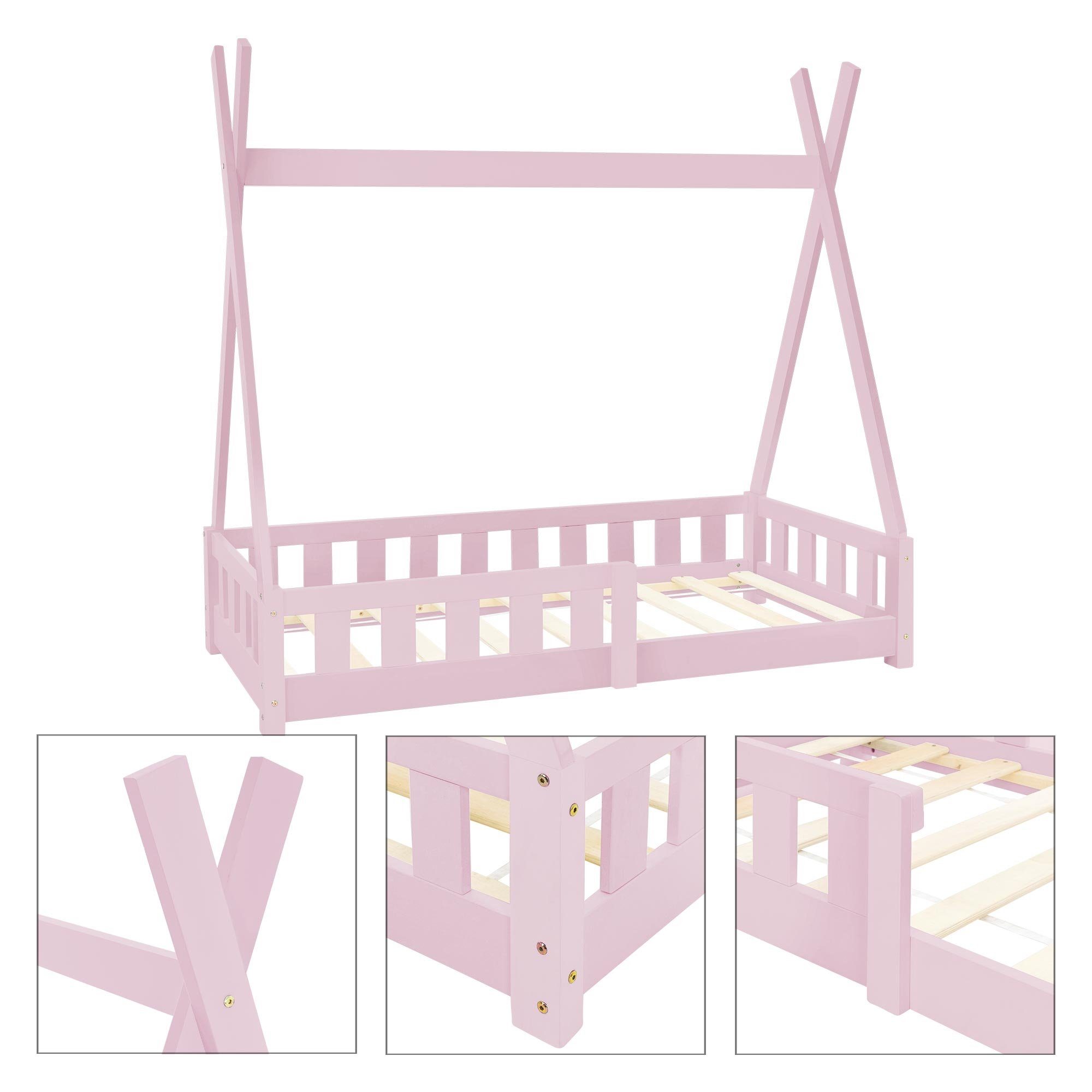 ML-DESIGN Kinderbett Kinderbett Lattenrost Matratze inkl. mit und 70x140 cm Rausfallschutz