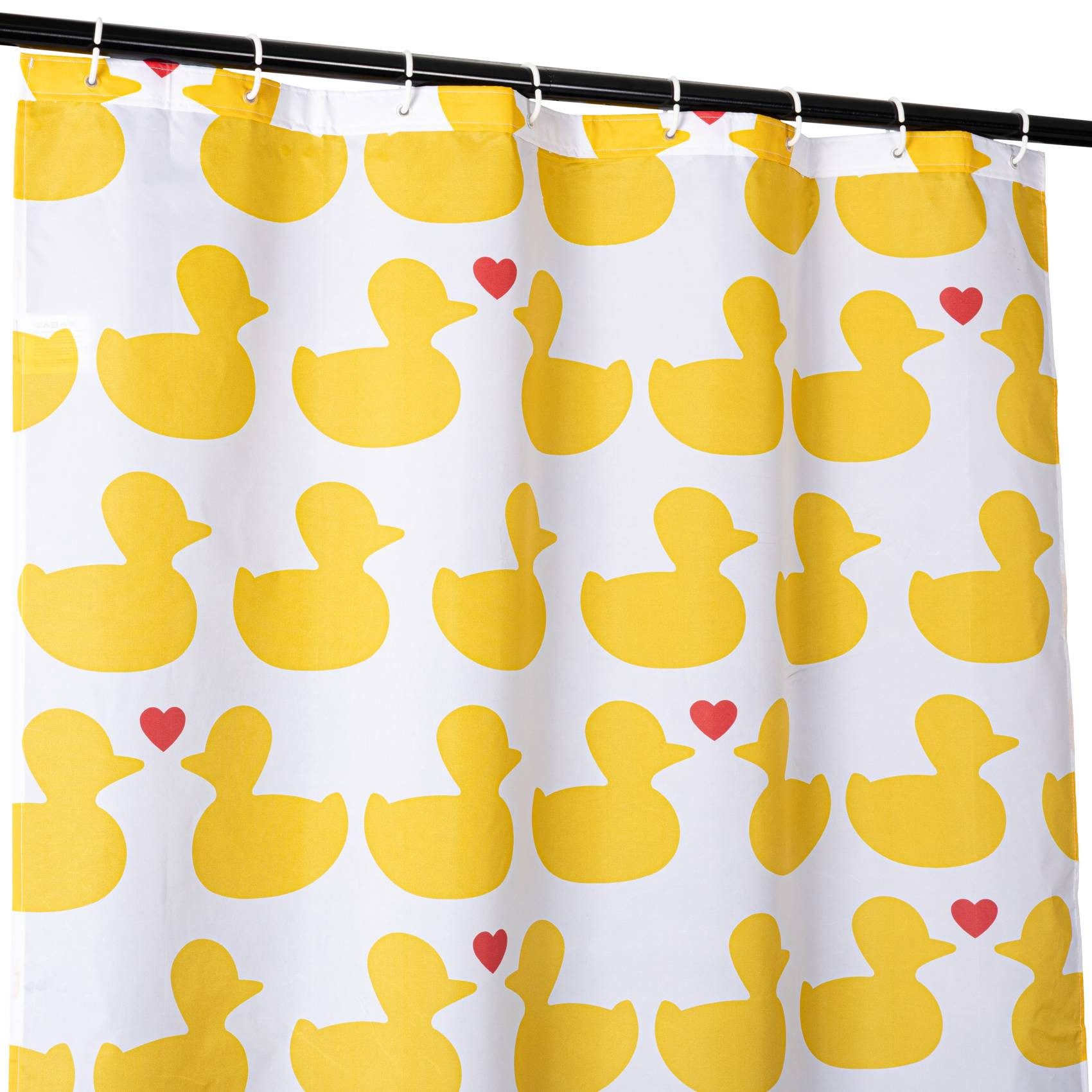 ANRO Duschvorhang FASTY Ente Anti-Schimmel Polyester Badezimmervorhang Bad-Stoff Breite 120 cm (Packung, 1-tlg., Duschvorhang inkl. Aufhängeringe), robuster Vorhang Stangenaufhängung 120x200cm Modern Gelb