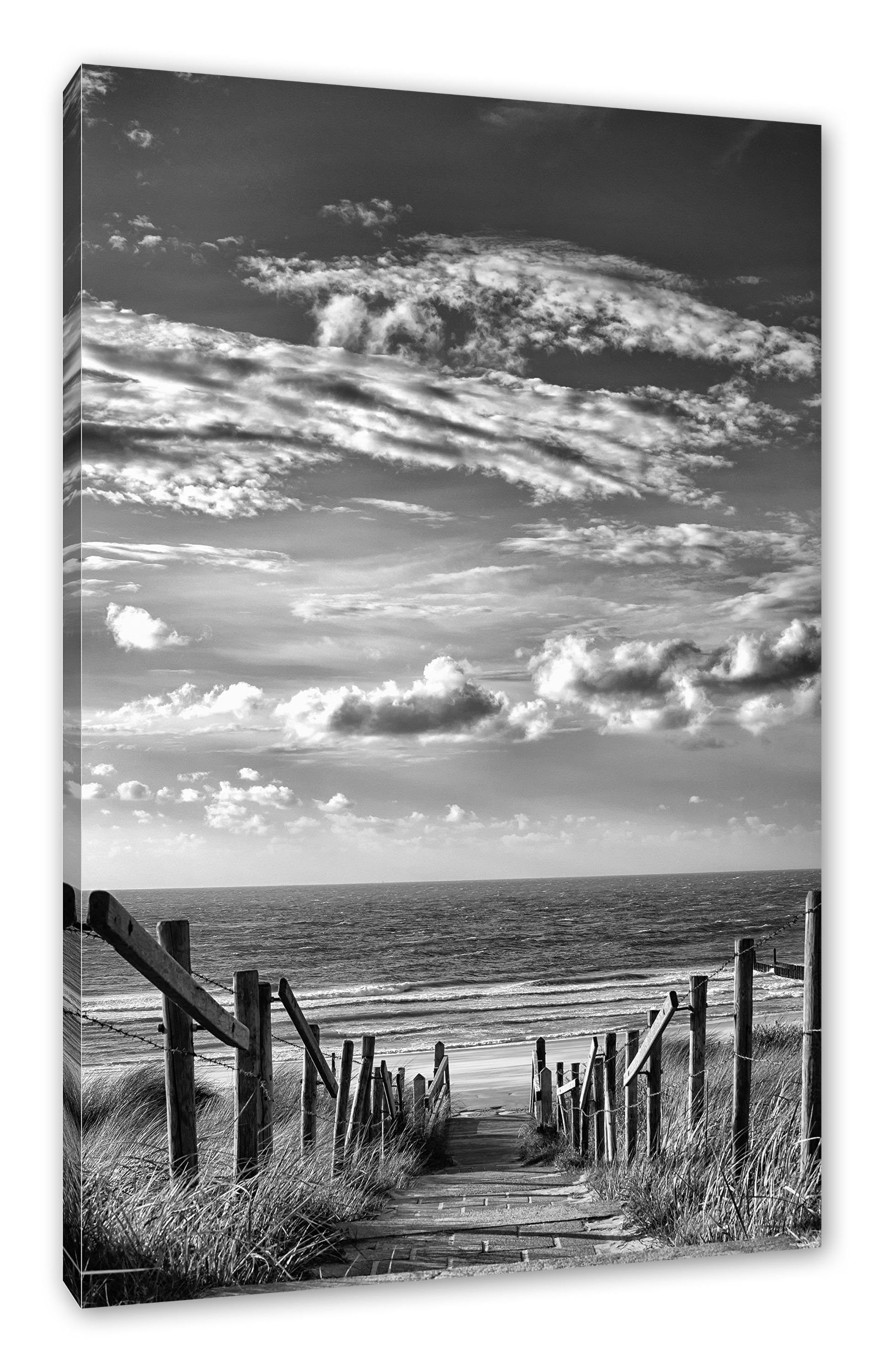 Pixxprint Leinwandbild Weg zum Strand am Meer, Weg zum Strand am Meer (1 St günstig online kaufen