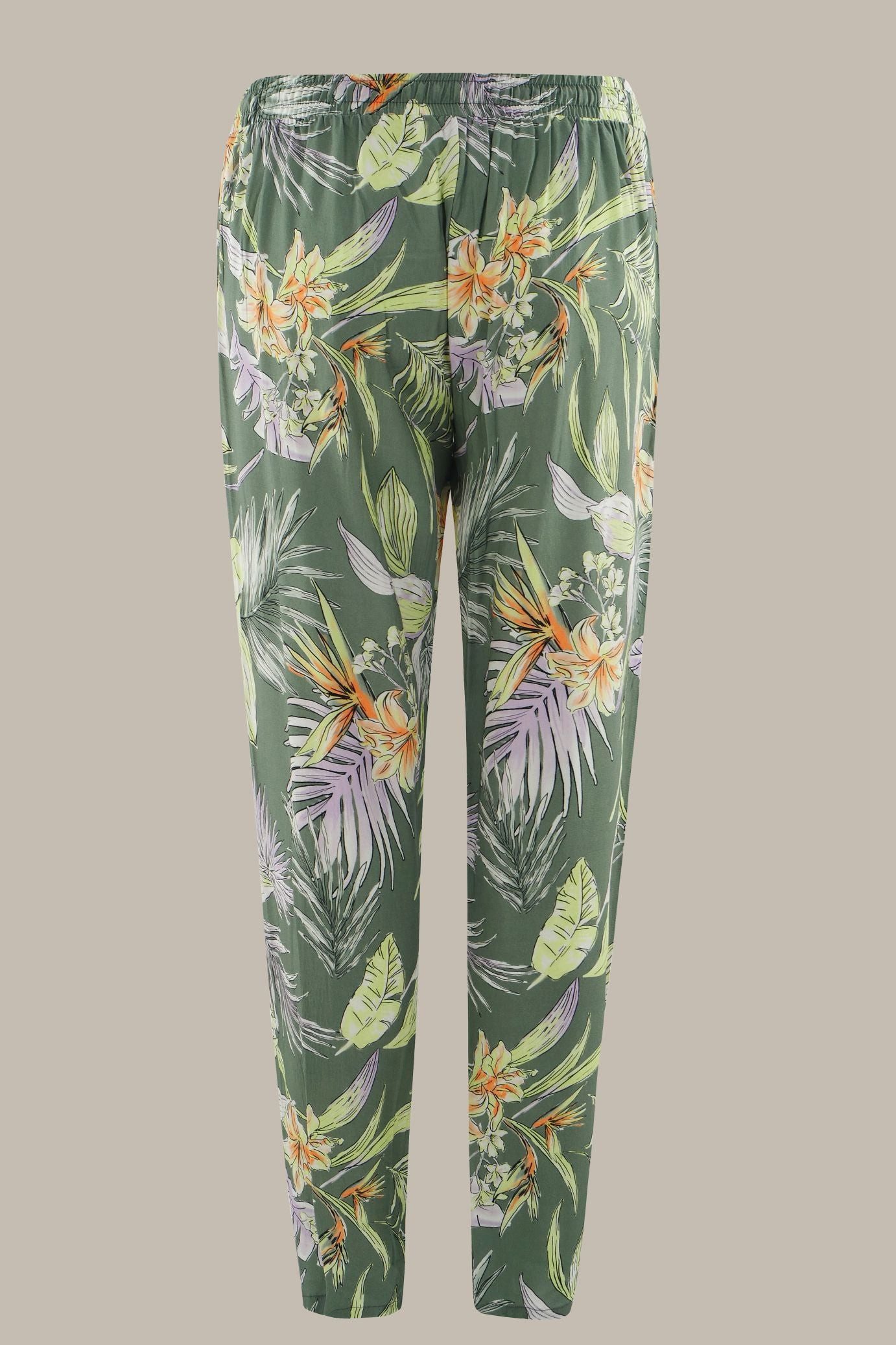 Hajo Stoffhose Damen Hose mit Botanikprint günstig online kaufen