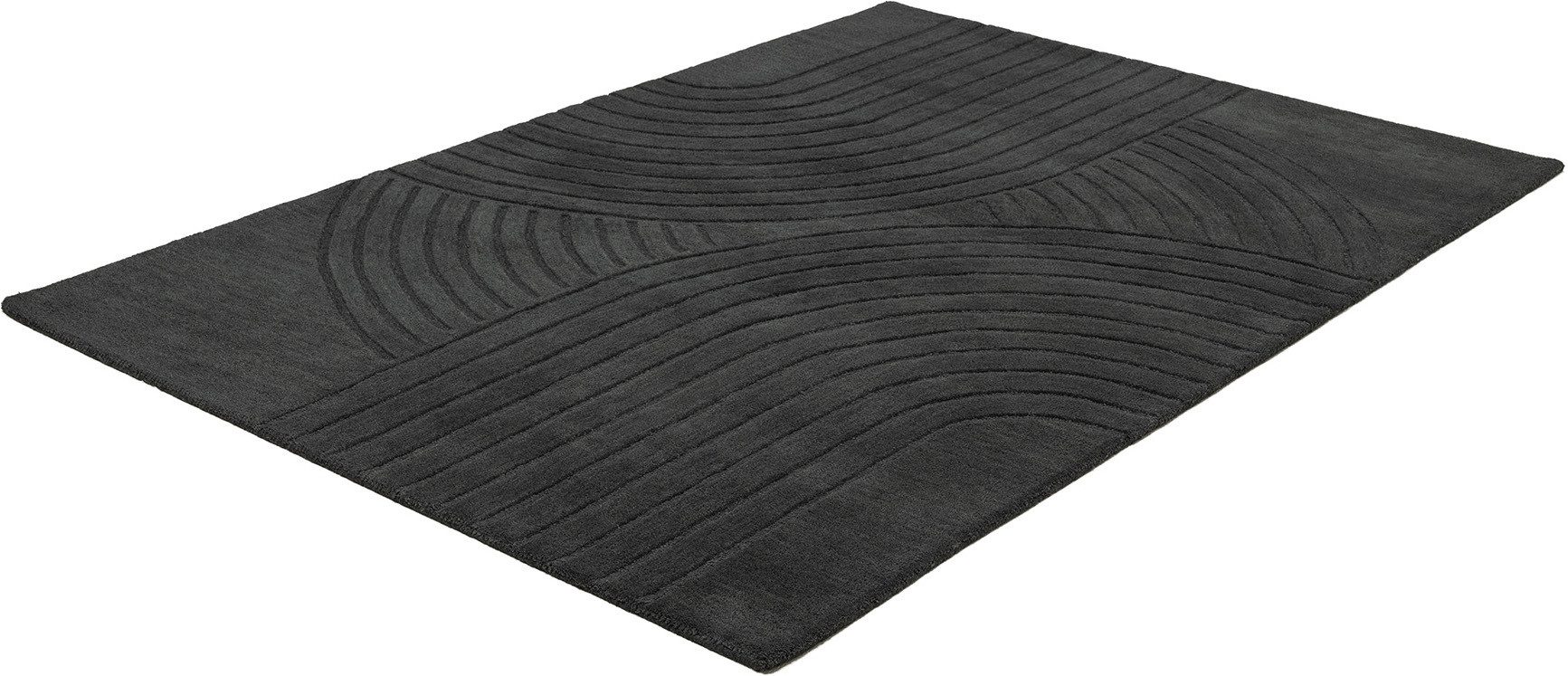 OTTO home Wollteppich Gabbo Design, Handgefertigt, Teppich, reine Wolle, rechteckig, Höhe: 14 mm, Hoch-Tief-Effekt, reine Wolle, Scandi-Look, Naturfaser