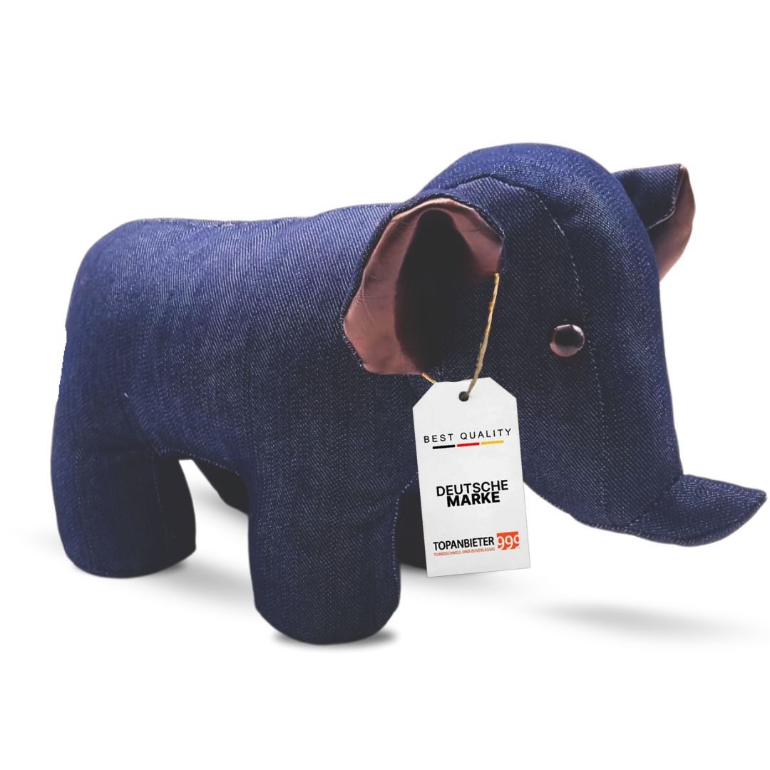 Topanbieter999 Türstopper Tiere in verschiedenen Ausführungen (1er Set), Elefant demin blau