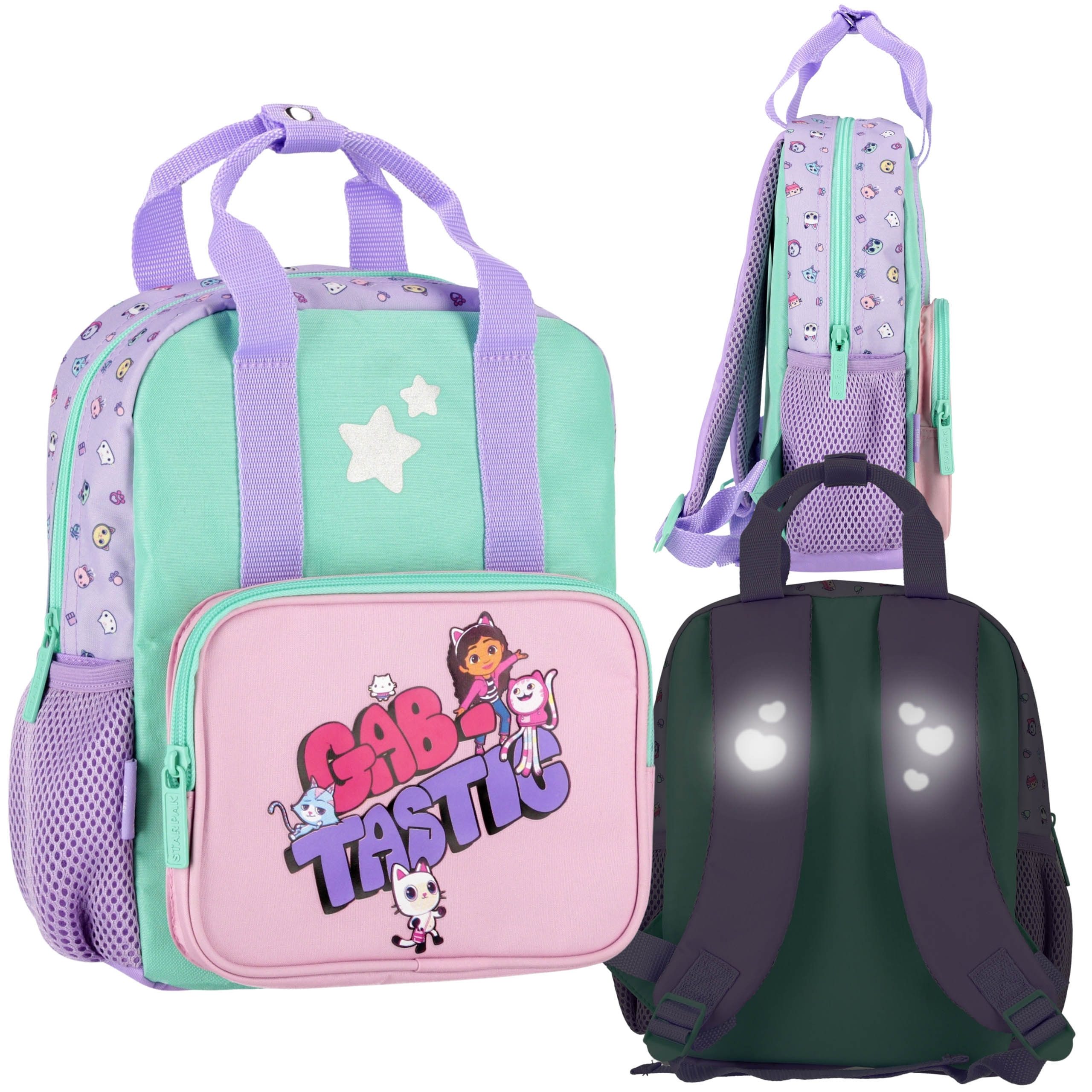 Schulrucksack Gabby’s Dollhouse Rucksack Mädchen, mit Reflektoren, 29x23x9 cm