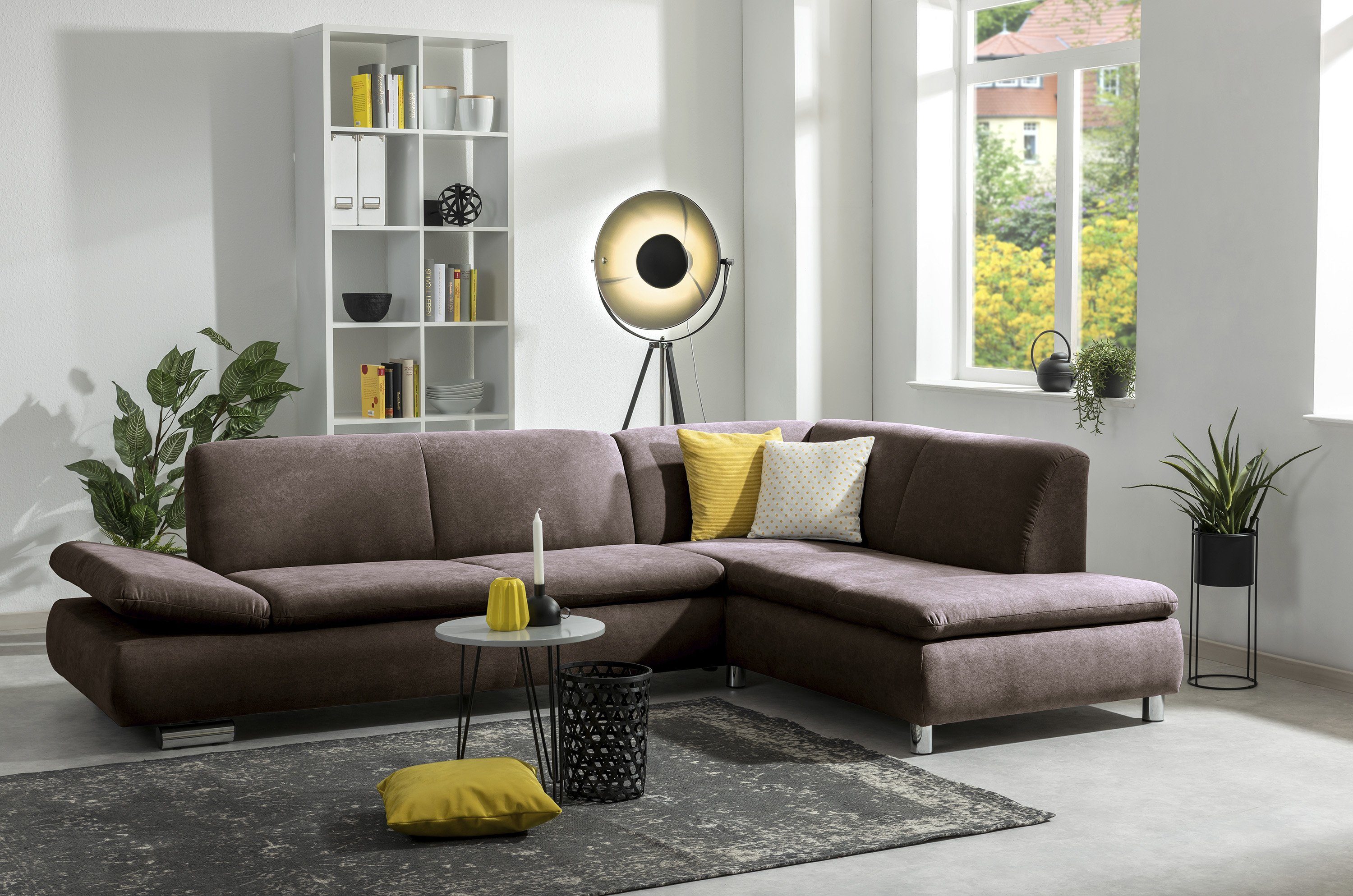 Max Winzer® Ecksofa Terrence Sofa 2,5-Sitzer links mit Ecksofa rechts Flachgewebe schoko, 1 Stück, Made in Germany