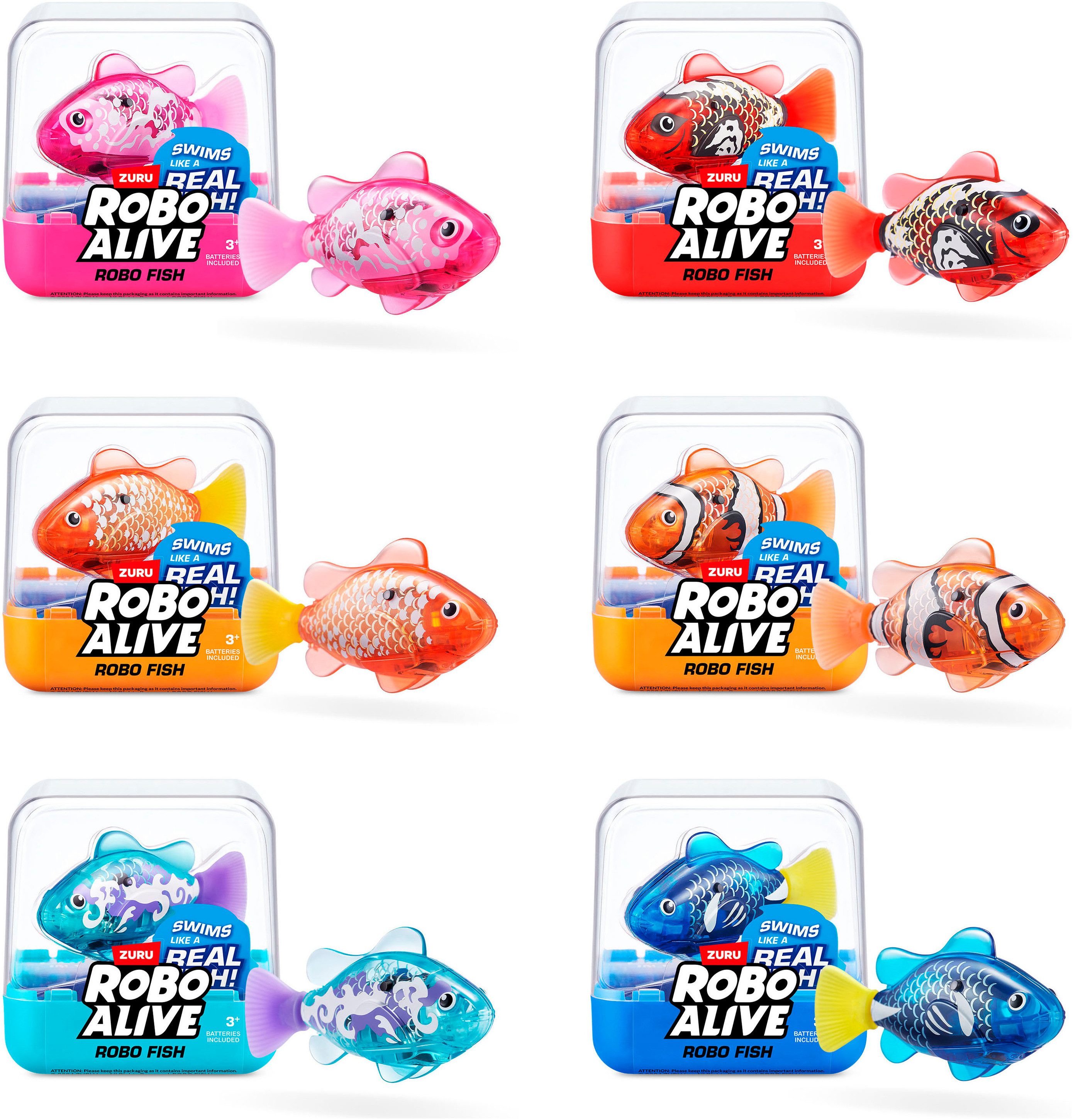 ZURU Robotertier Robo Alive, Roboter-Fisch Serie 3, mit Funktion; Lieferung erfolgt farblich sortiert