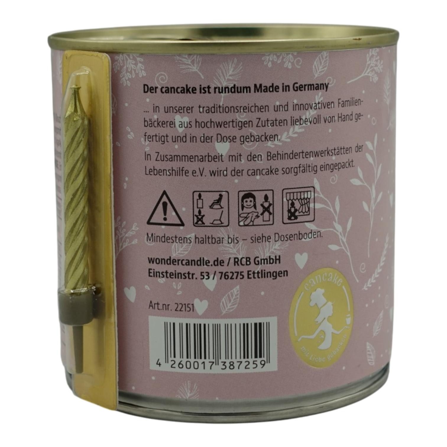 Wondercandle Geburtstagskerze „Mama, du bist die Beste“ Schwarzwälder Kirschkuchen in der Dose – (kein Set, kein Set)
