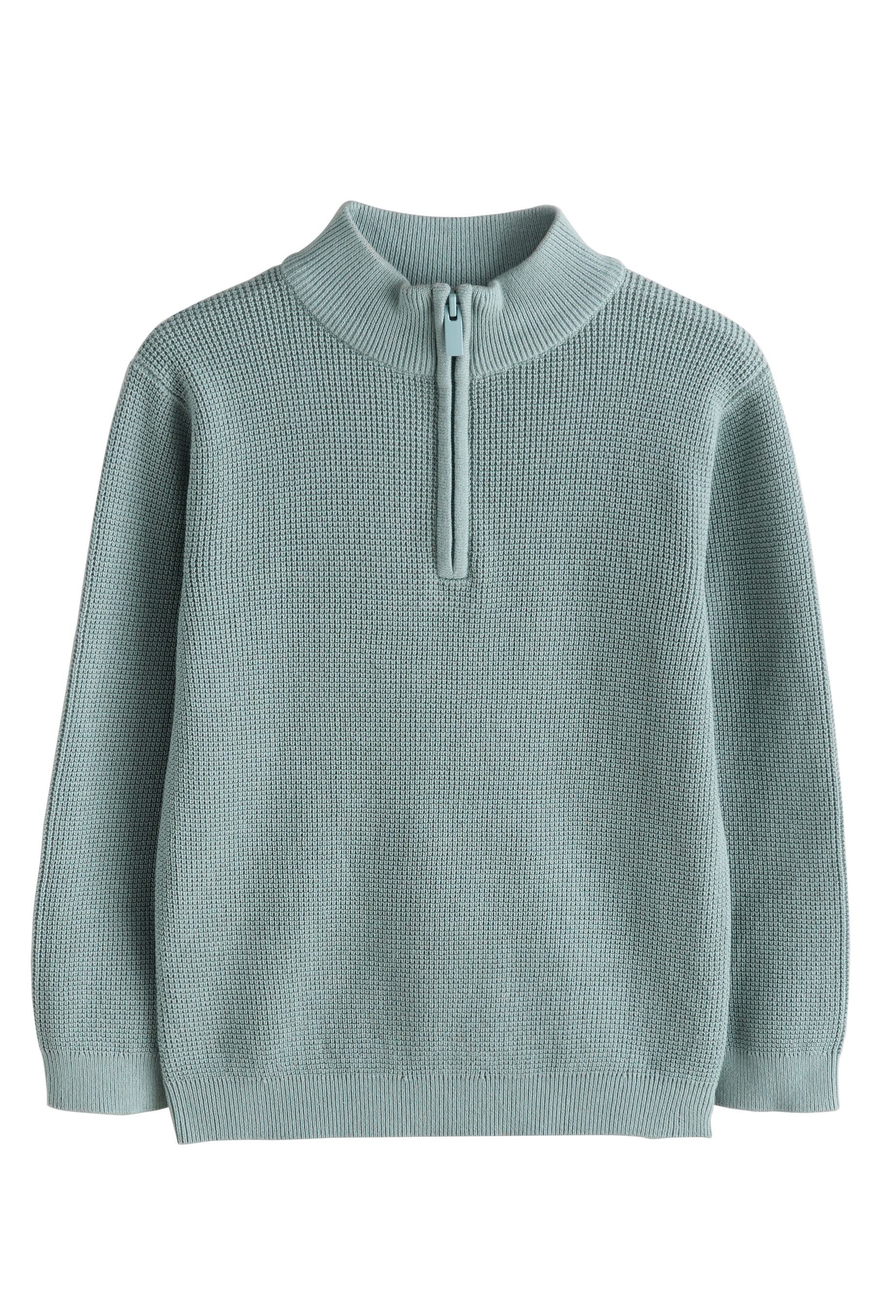 Next Troyer Strukturierter Strickpullover mit RV-Kragen (1-tlg)